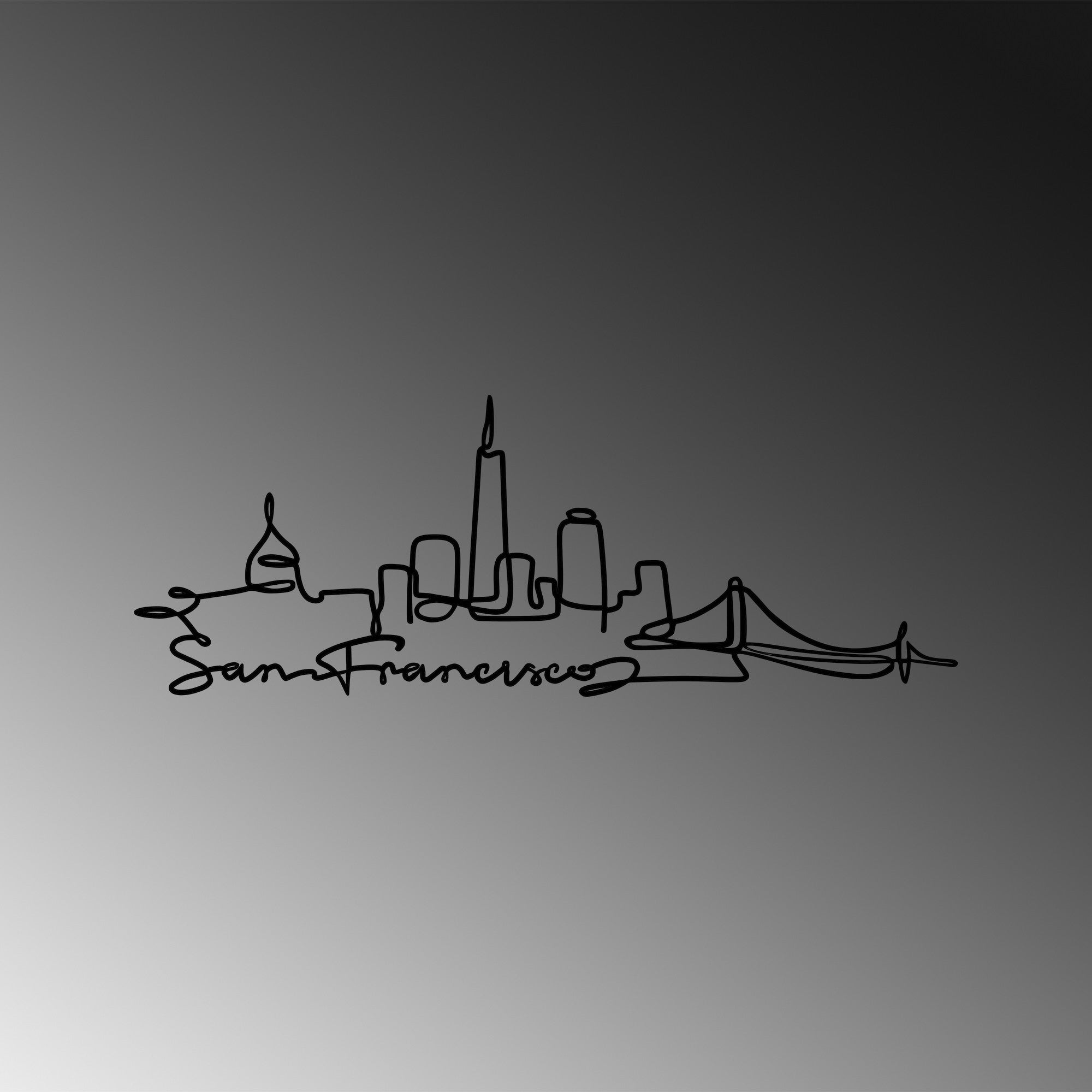 Acessório Decorativo de Parede San Francisco - Metal Preto 120x43cm
