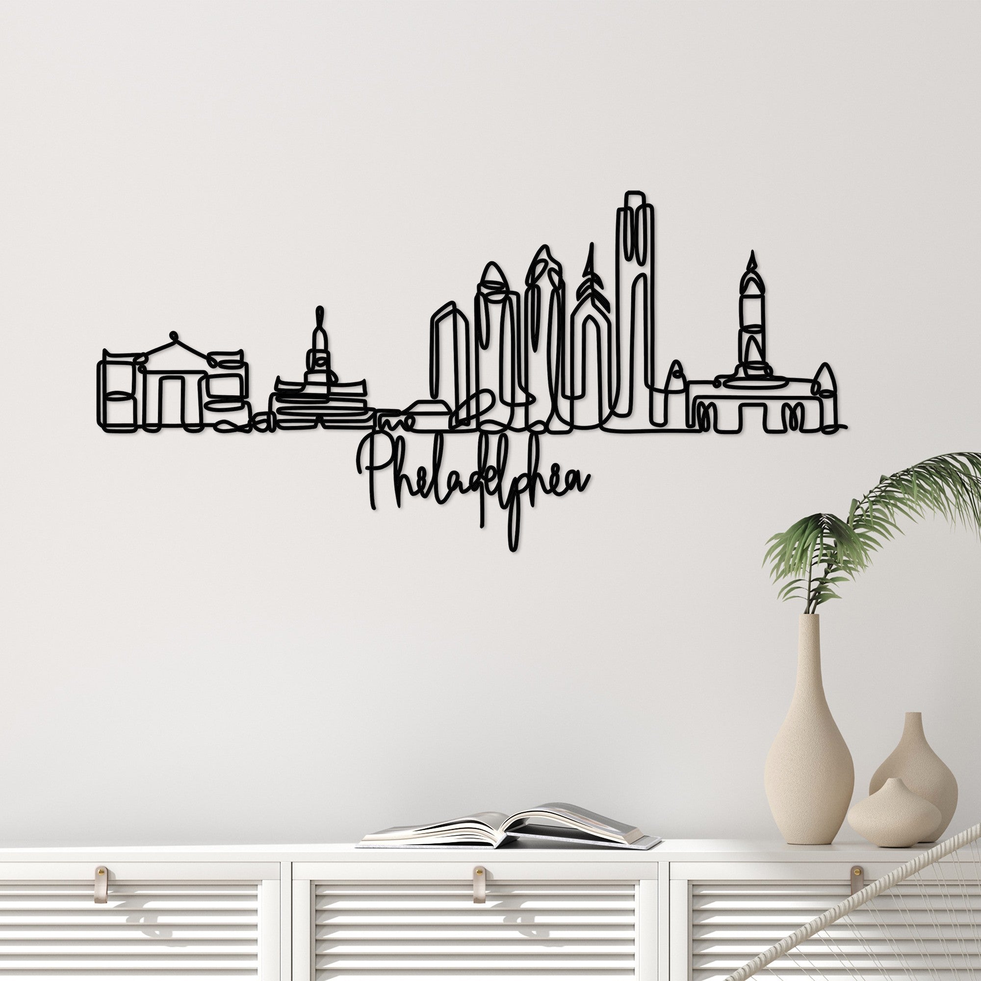 Acessório Decorativo de Parede Philadelphia - Metal Preto 120x57cm