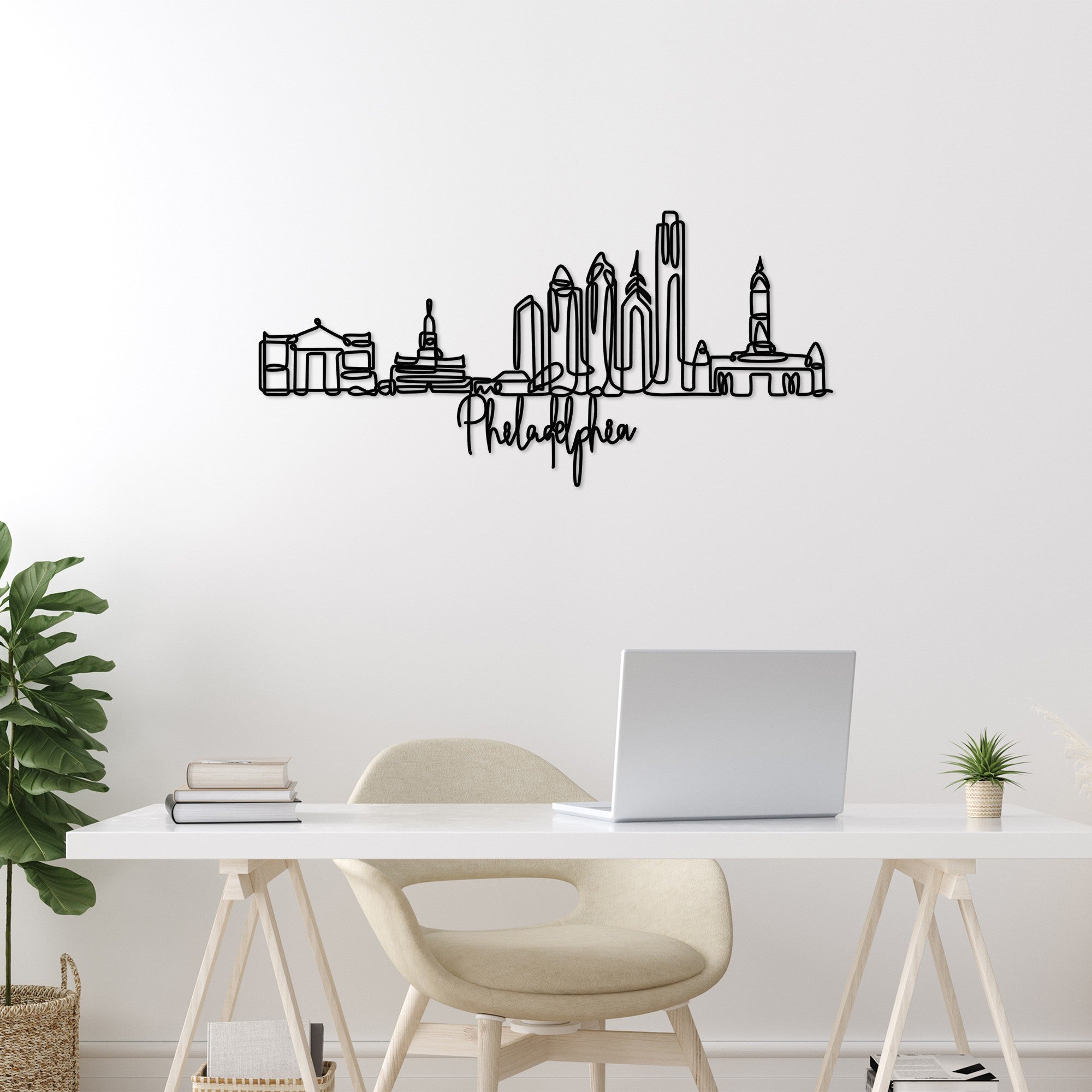 Acessório Decorativo de Parede Philadelphia - Metal Preto 120x57cm