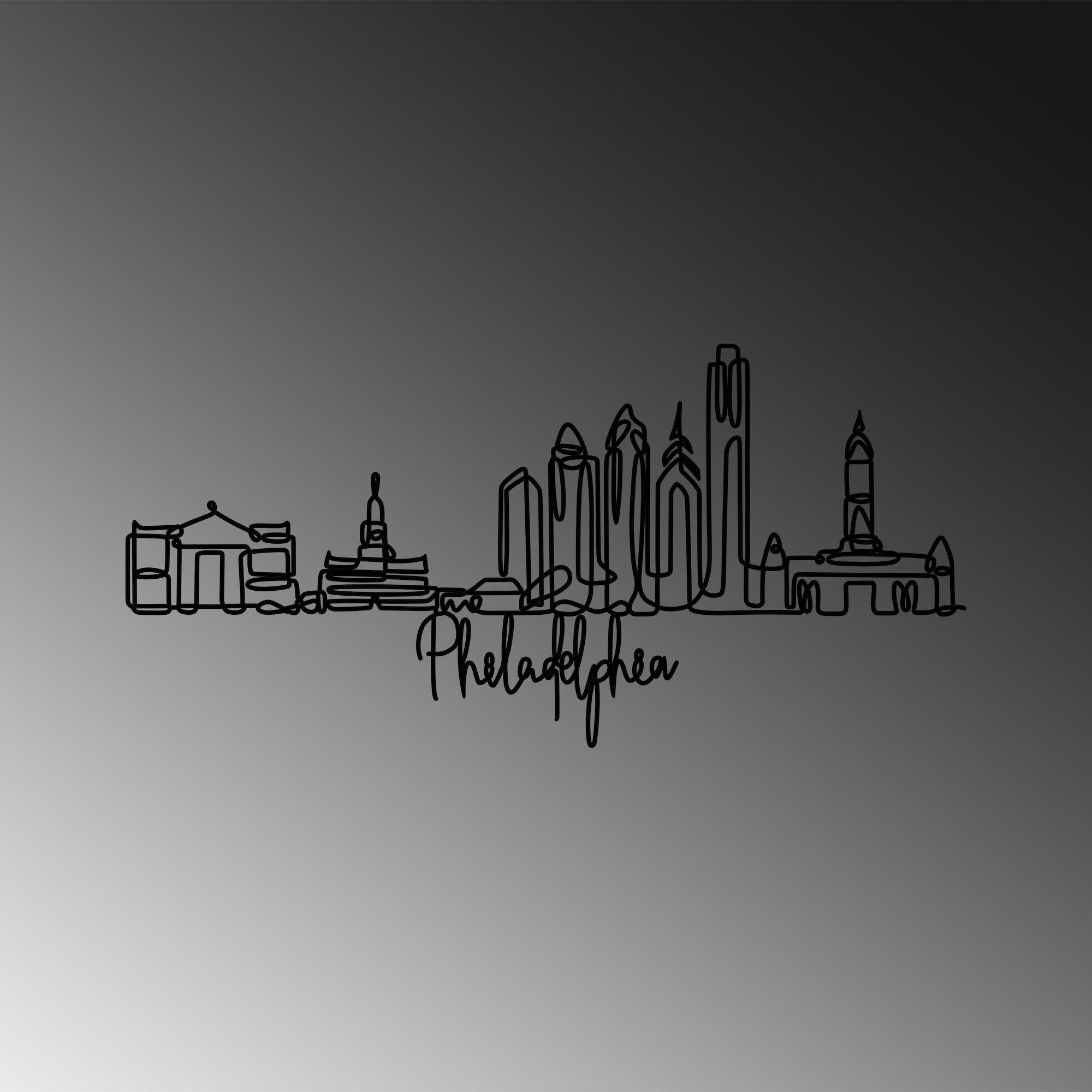 Acessório Decorativo de Parede Philadelphia - Metal Preto 120x57cm