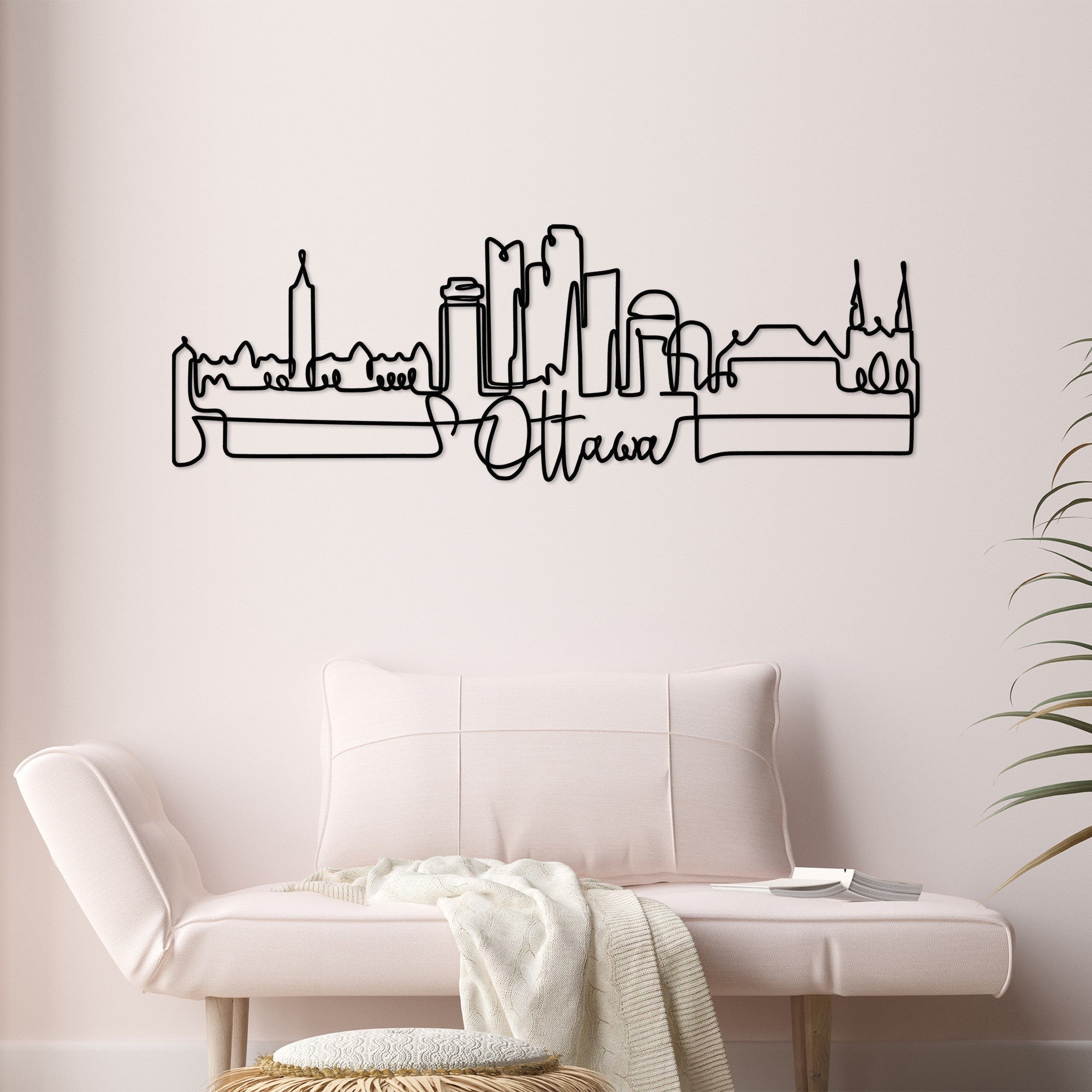 Acessório Decorativo de Parede Ottawa - Metal Preto 120x40cm - Espessura 2mm