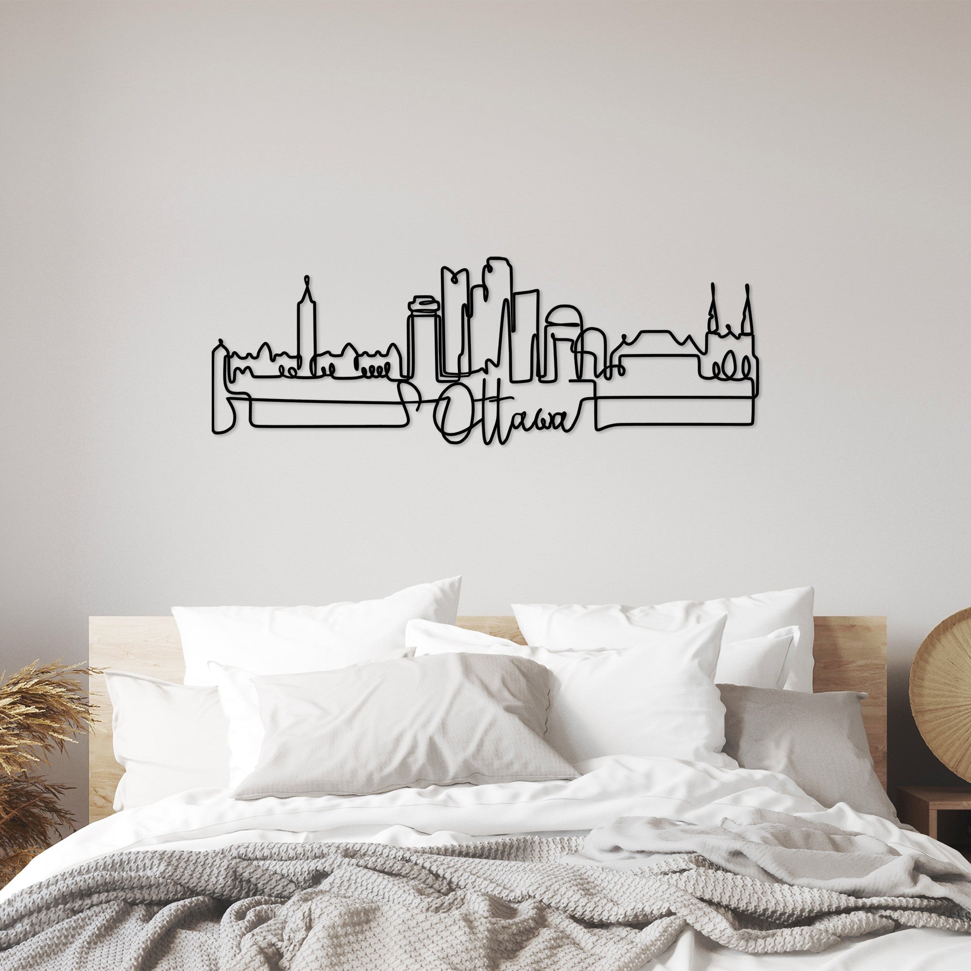 Acessório Decorativo de Parede Ottawa - Metal Preto 120x40cm - Espessura 2mm