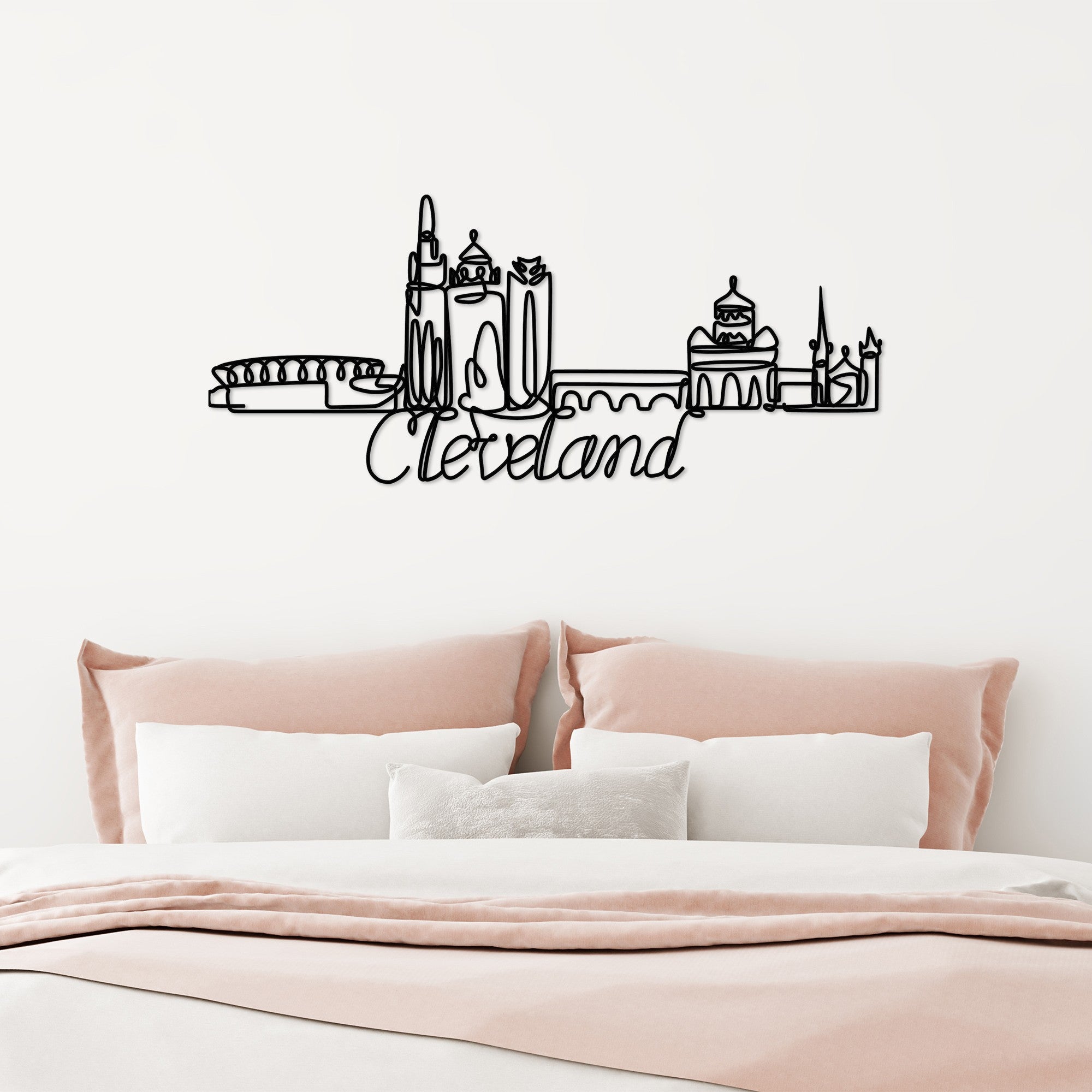 Acessório Decorativo de Parede Cleveland - Metal Preto 120x50cm para Decoração Moderna