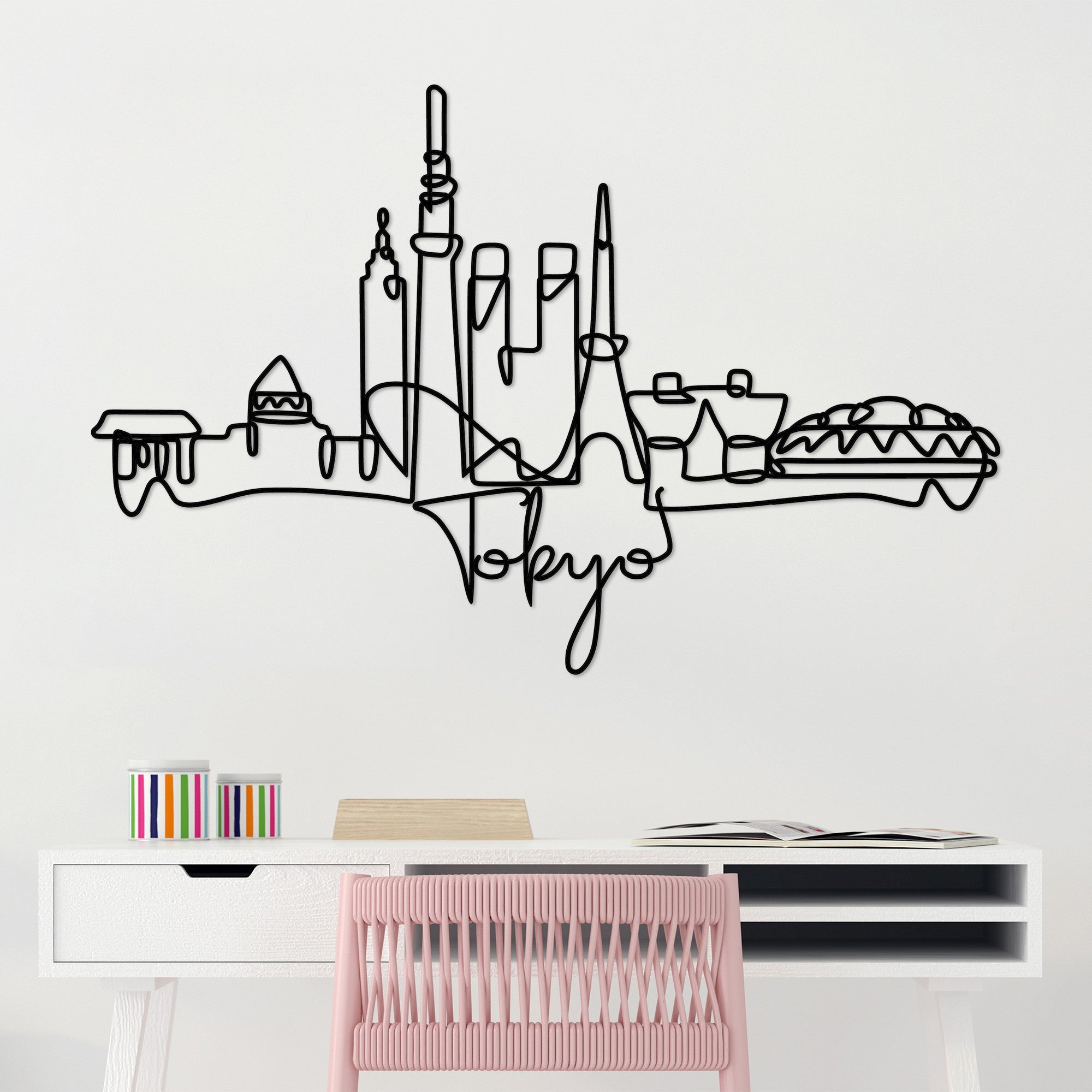 Acessório Decorativo de Parede Tokyo - Metal Preto 120x77cm - Design Moderno para Transformar o Seu Espaço