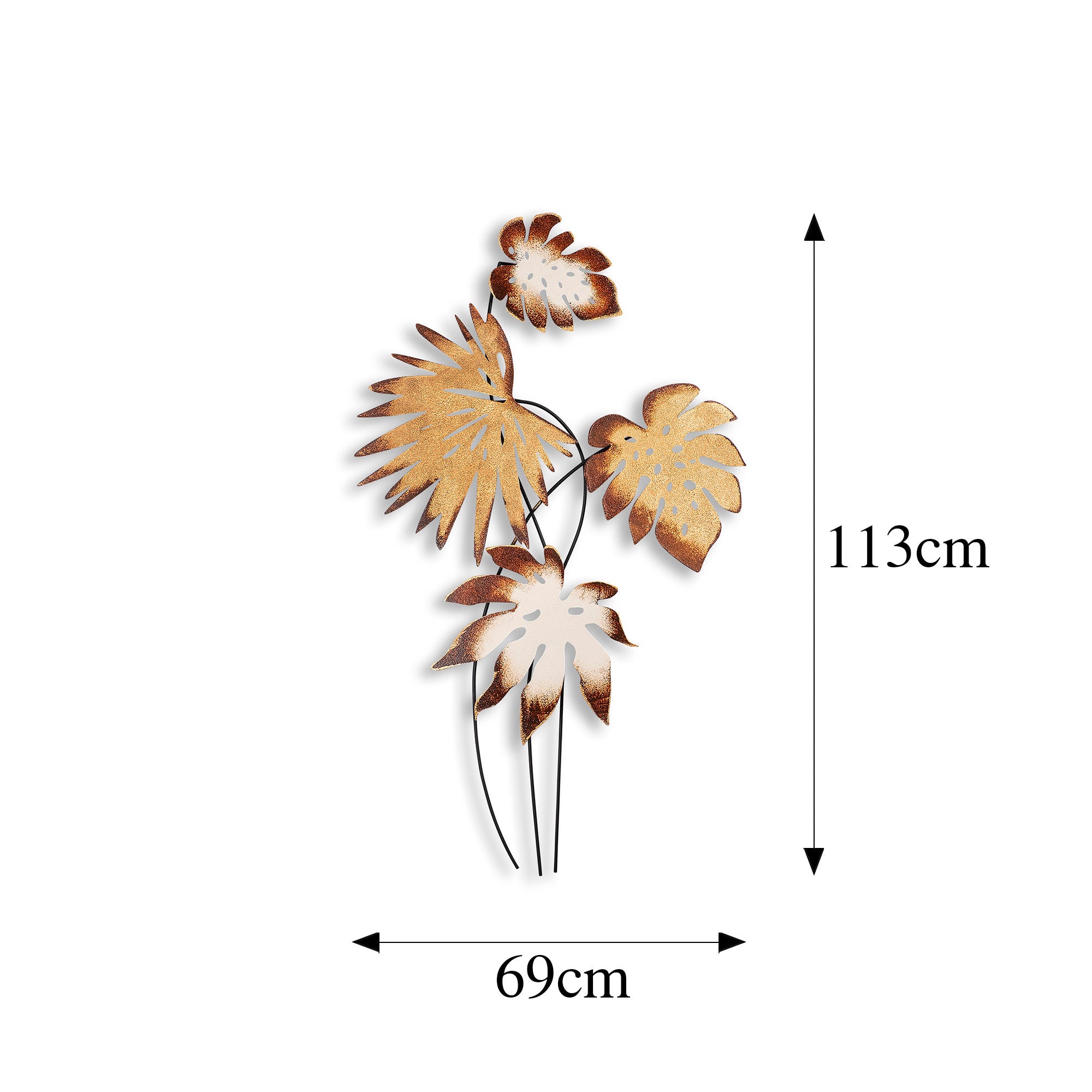 Acessório Decorativo de Parede Monstera v3 - Metal Multicolor 69x113cm