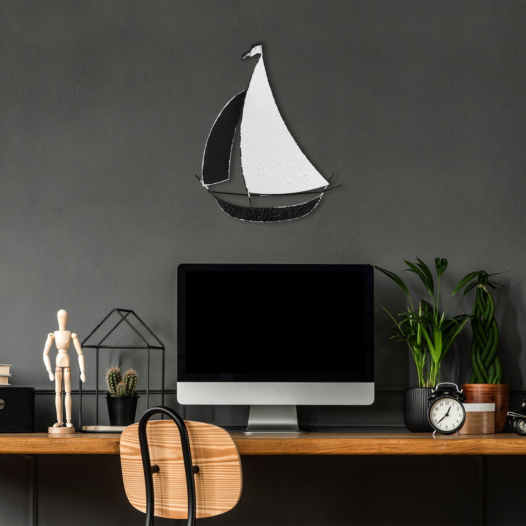 Acessório de parede decorativo de metal feito à mão, 39 x 48 cm | 100% metal (1,5 mm) | Design exclusivo pintado à mão, perfeito para decoração de casa e toque pessoal