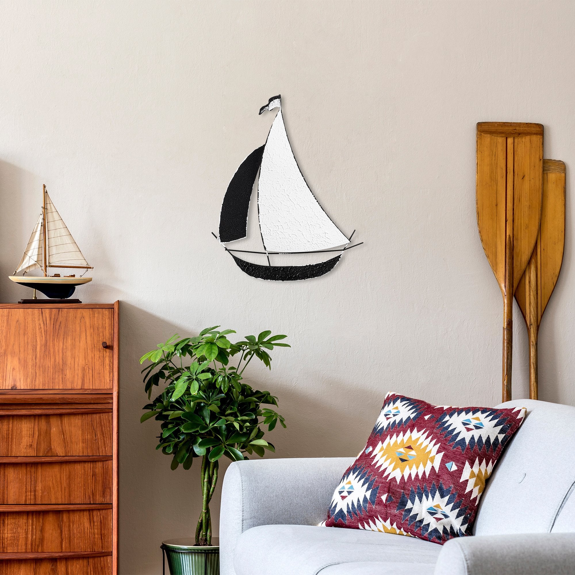 Acessório de parede decorativo de metal feito à mão, 39 x 48 cm | 100% metal (1,5 mm) | Design exclusivo pintado à mão, perfeito para decoração de casa e toque pessoal