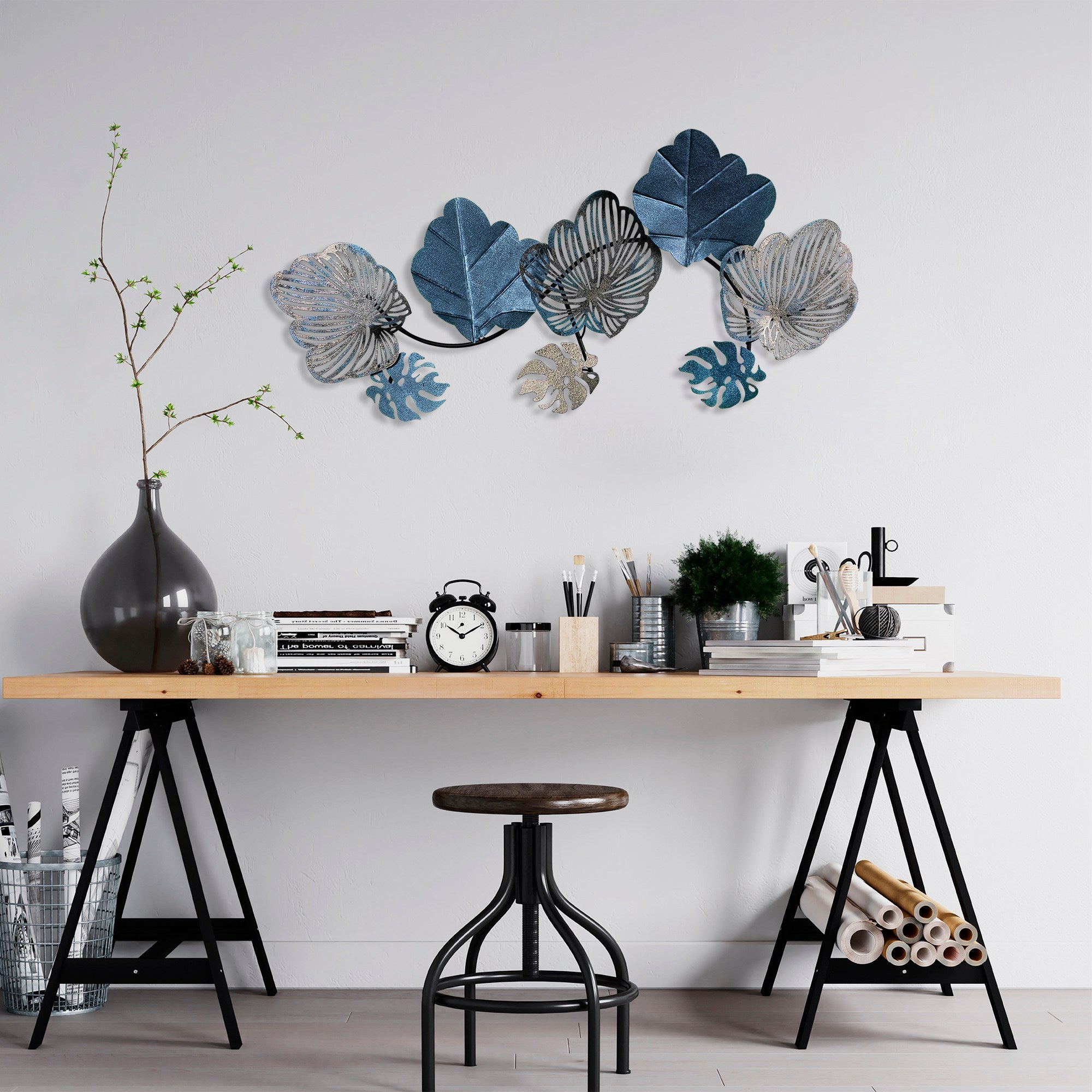 Acessório Decorativo de Parede Zhoushan 3 - Metal Multicolor Artesanal 42x80cm