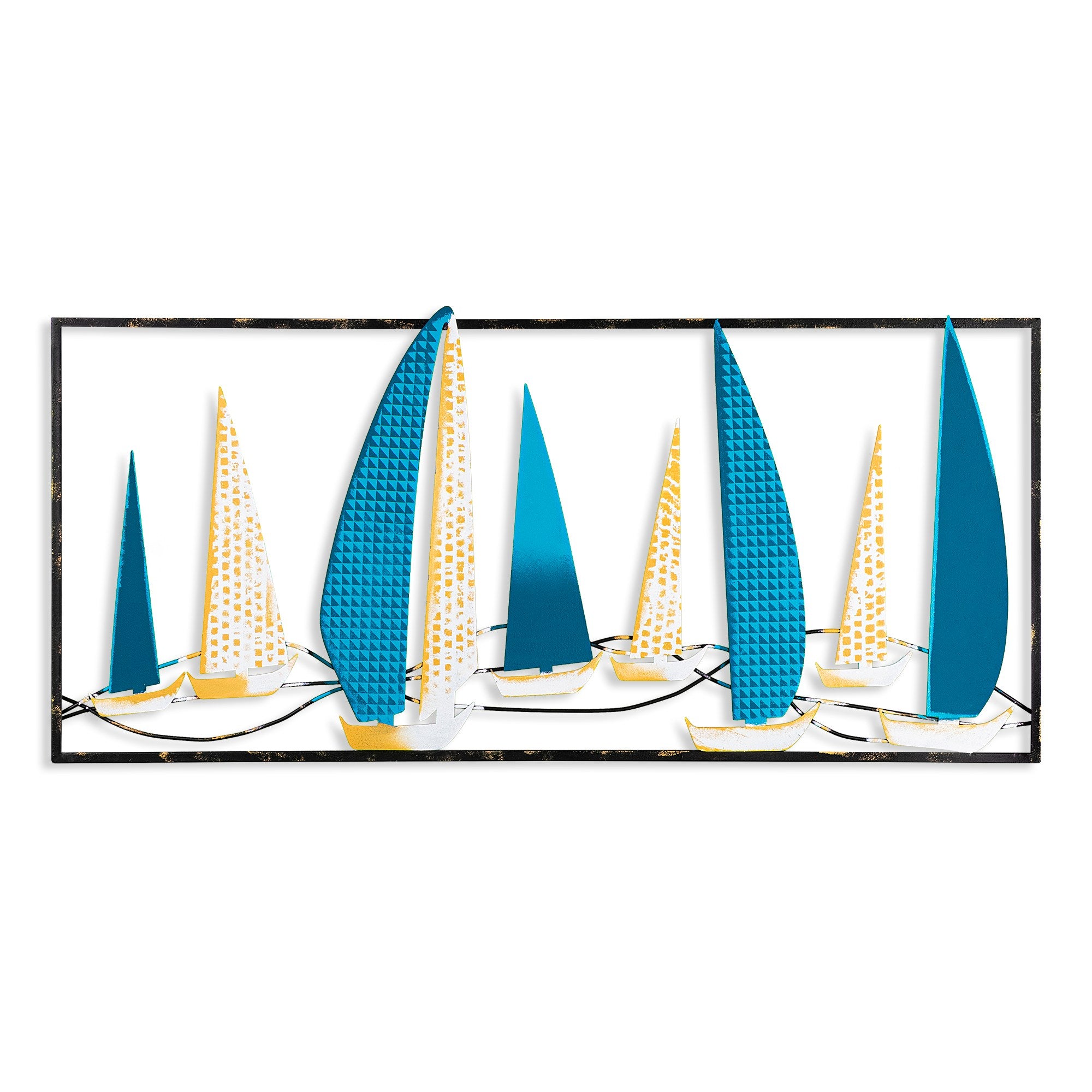 Acessório Decorativo de Parede Yelkenli 2 - Metal Multicolor Artesanal 40x90cm