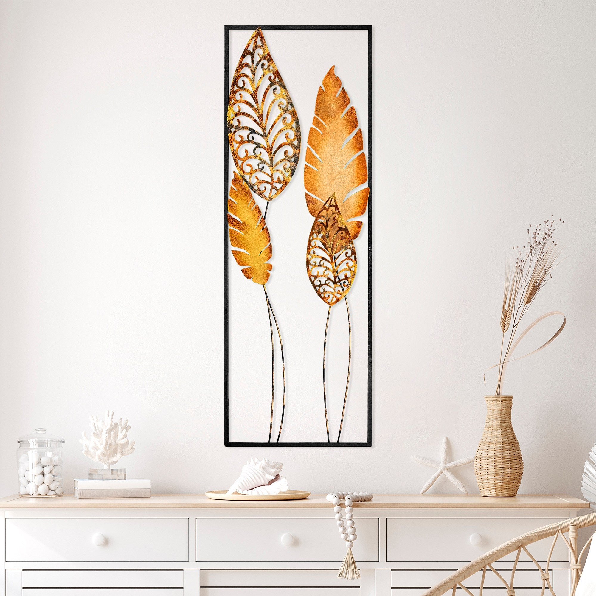 Acessório Decorativo de Parede Nezgep 2 - Metal Multicolor Artesanal 32x90cm