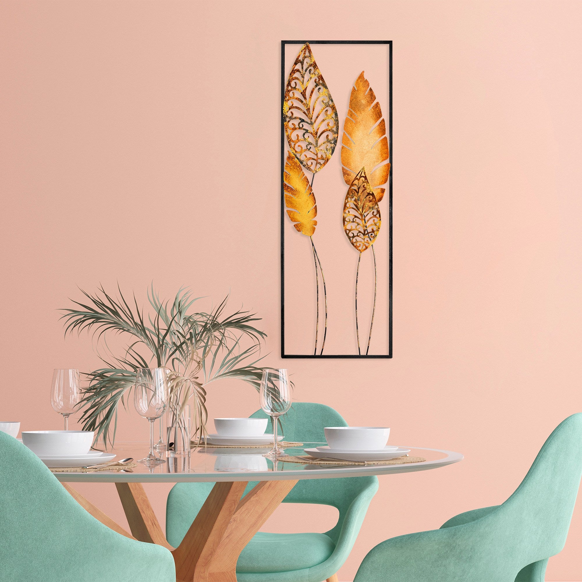 Acessório Decorativo de Parede Nezgep 2 - Metal Multicolor Artesanal 32x90cm