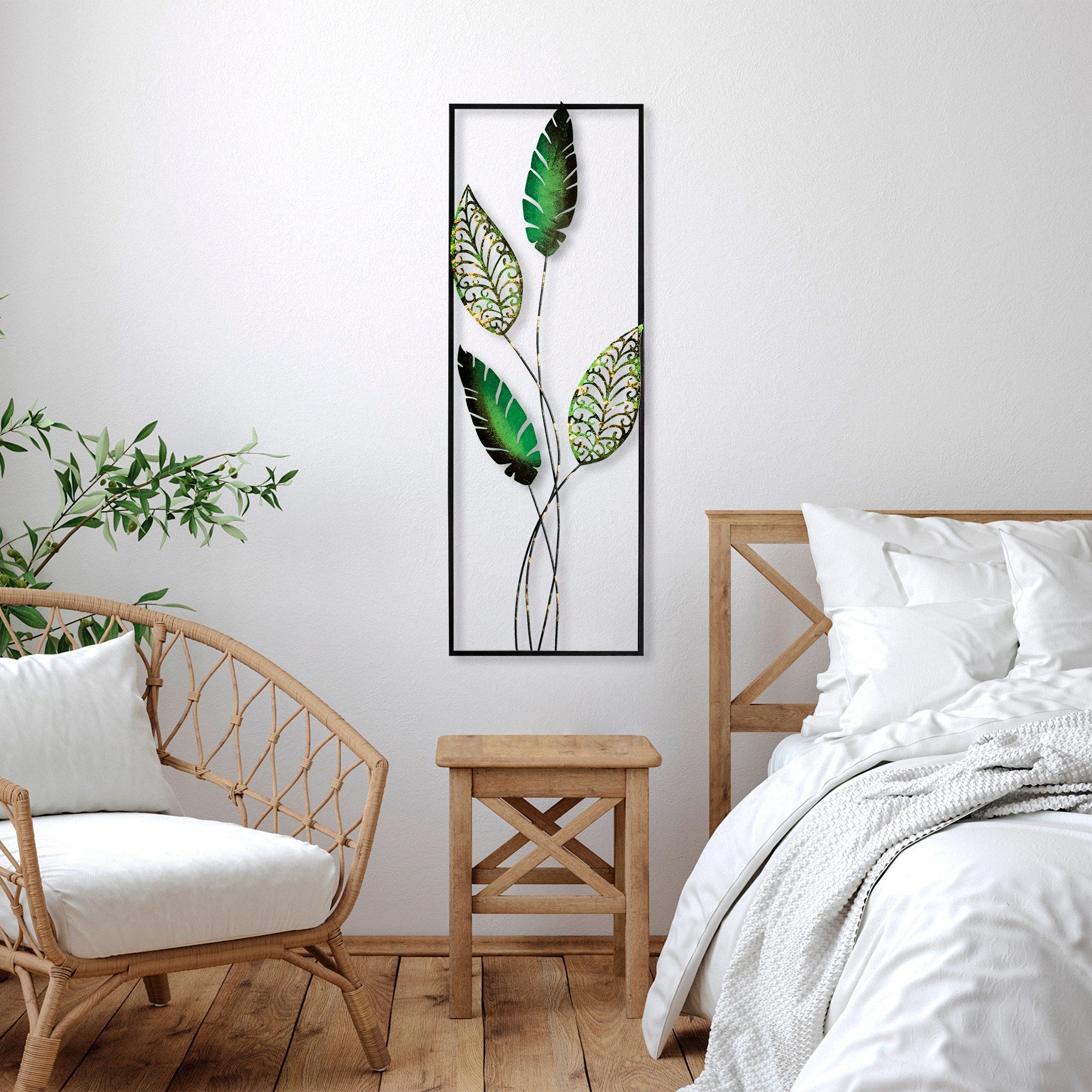 Acessório Decorativo de Parede Timeyi 3 - Metal Multicolor Artesanal 32x90cm