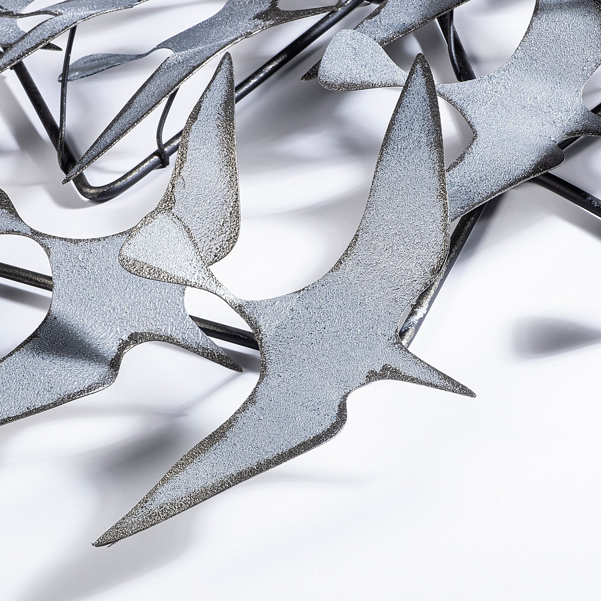 Arte de Parede Metálica Decorativa Martılar 3 - Acessório Multicolor Artesanal 59x124cm