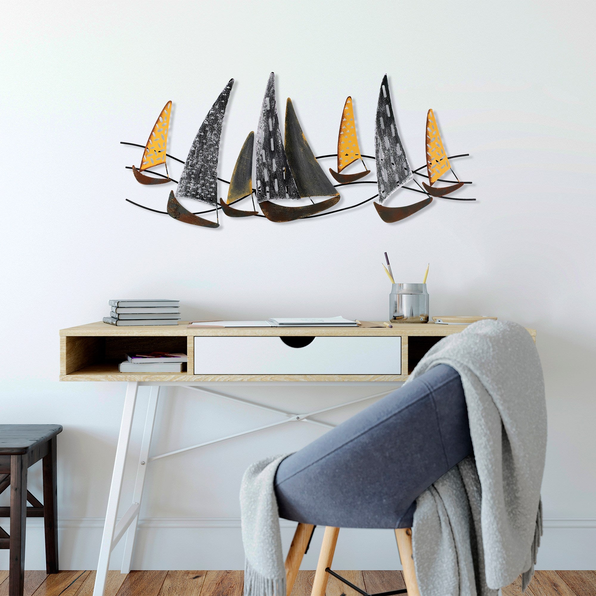 Acessório Decorativo de Parede Uskuna 2 - Metal Multicolor Artesanal 51x120cm