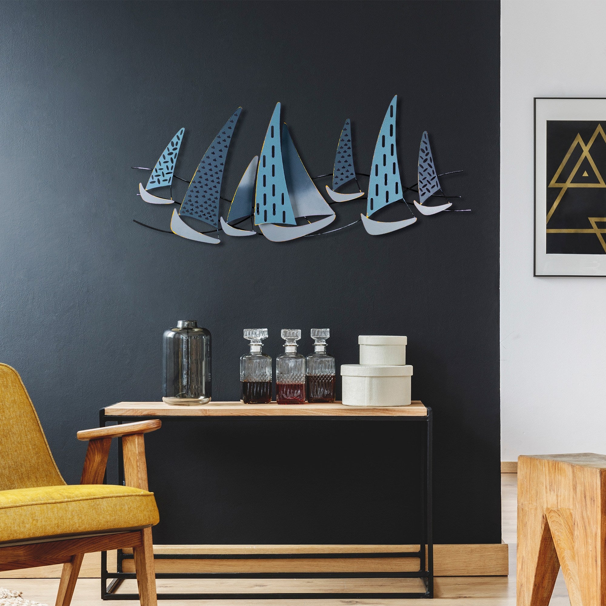 Acessório Decorativo de Parede Uskuna 3 - Metal Multicolor Artesanal 51x120cm