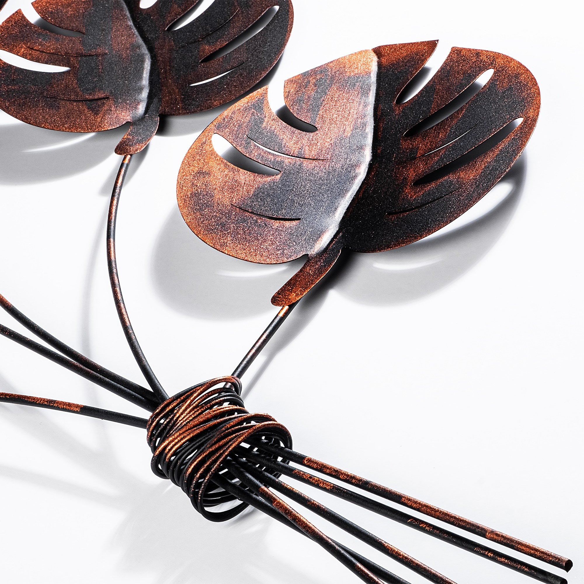 Monstera 2 - Acessório Decorativo de Parede em Metal Cobre - 74x94cm - Artesanal