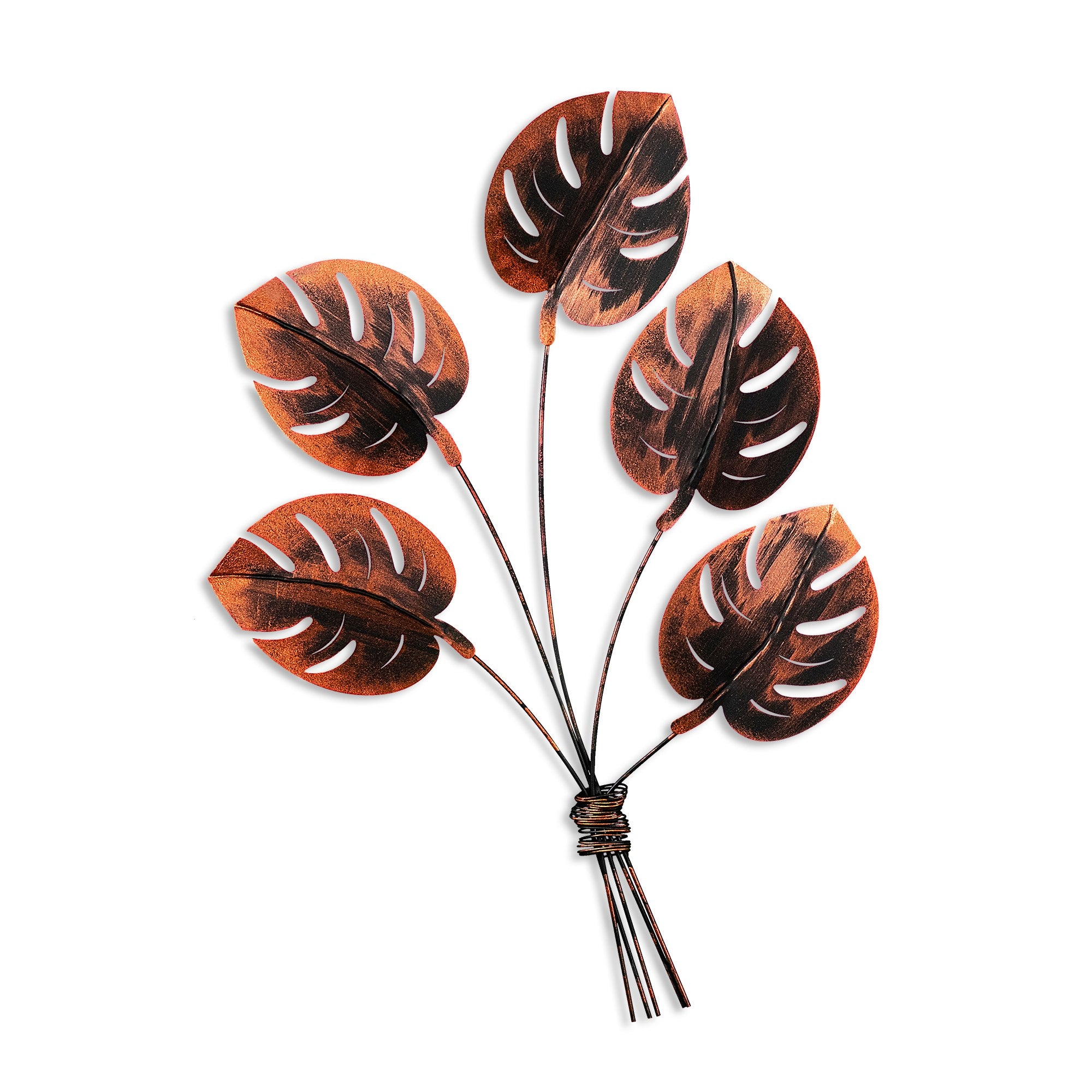 Monstera 2 - Acessório Decorativo de Parede em Metal Cobre - 74x94cm - Artesanal