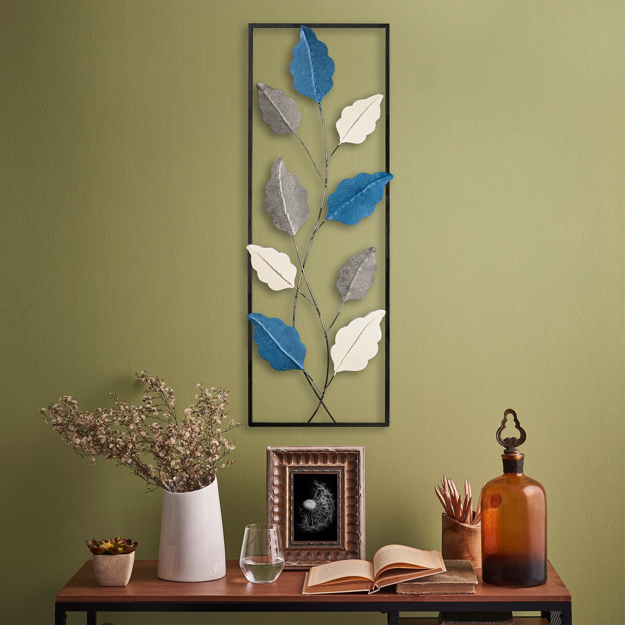 Acessório Decorativo de Parede Fagus 2 - Metal Multicolor Artesanal 32x90cm