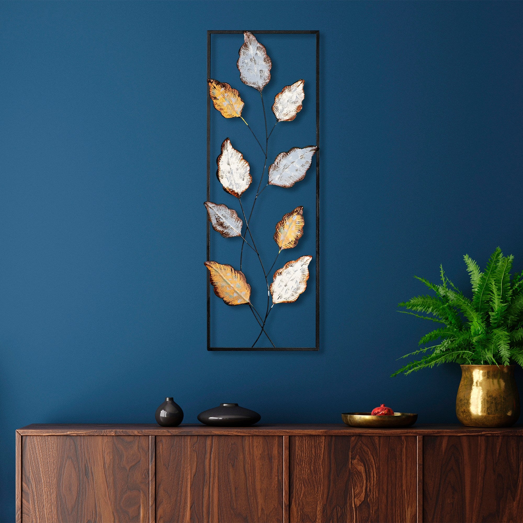 Acessório Decorativo de Parede Fagus 3 - Metal Multicolor Artesanal 32x90cm
