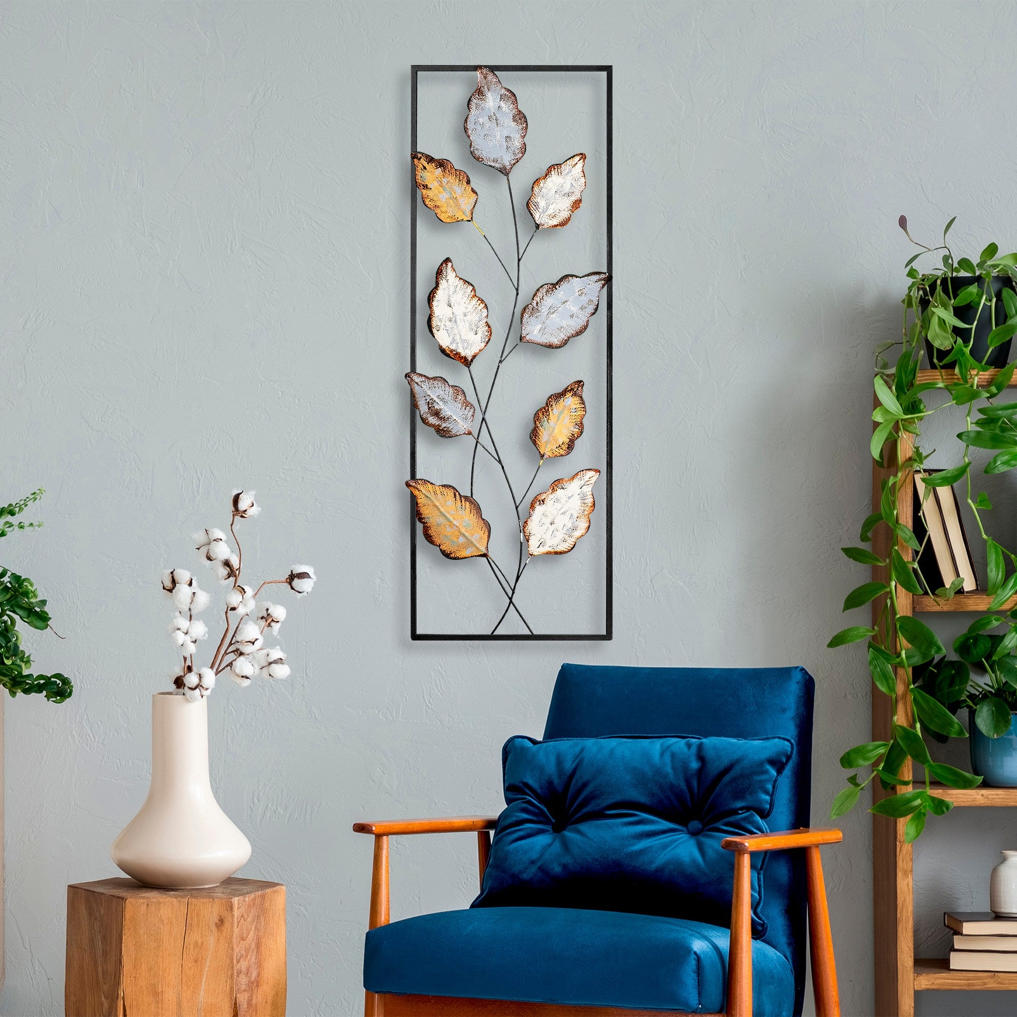 Acessório Decorativo de Parede Fagus 3 - Metal Multicolor Artesanal 32x90cm