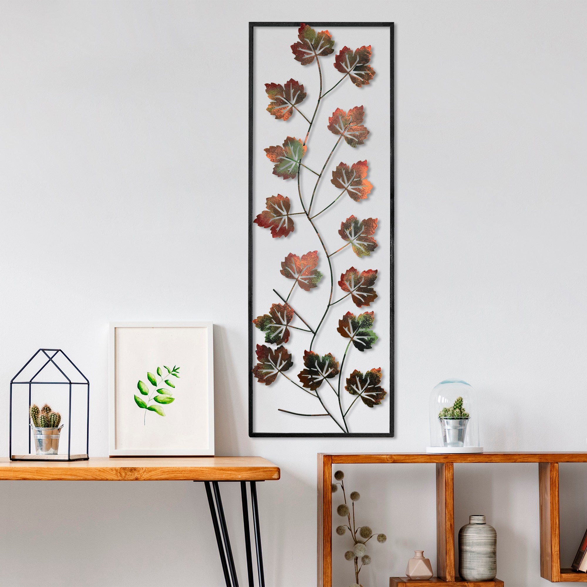 Acessório Decorativo de Parede Platane 2 - Metal Multicolor Artesanal 32x90cm