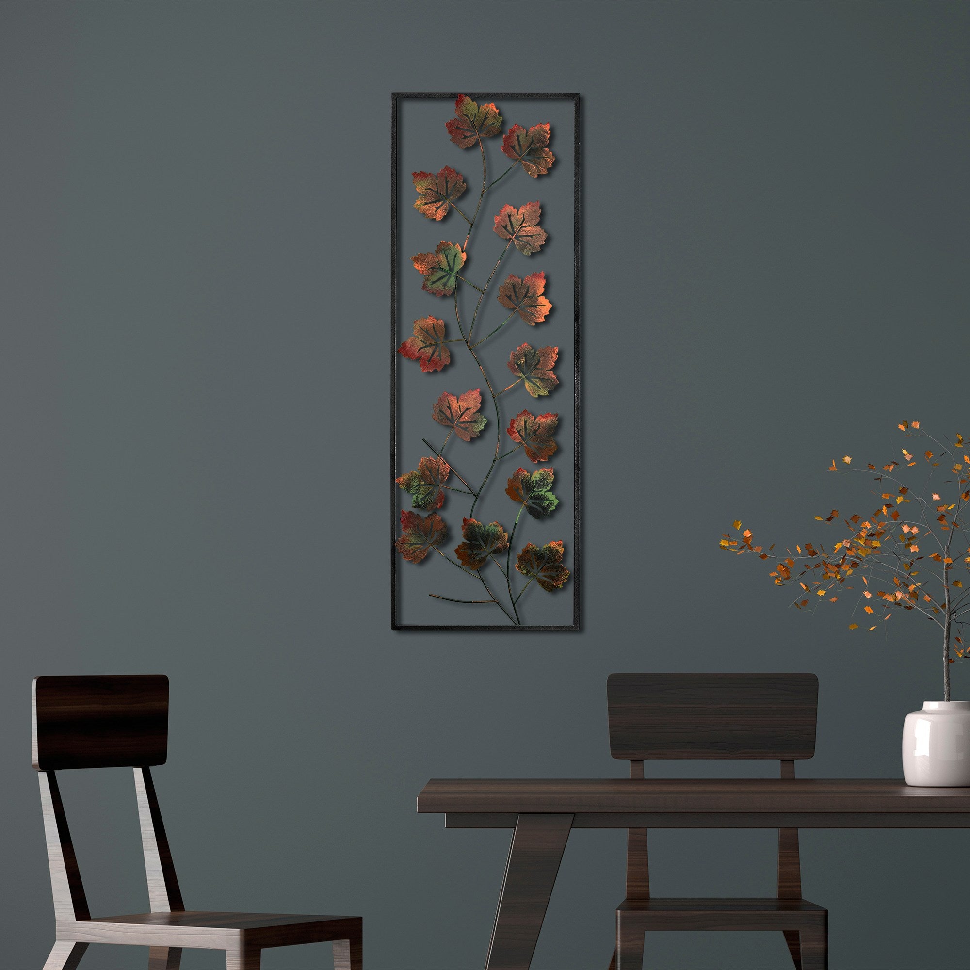 Acessório Decorativo de Parede Platane 2 - Metal Multicolor Artesanal 32x90cm