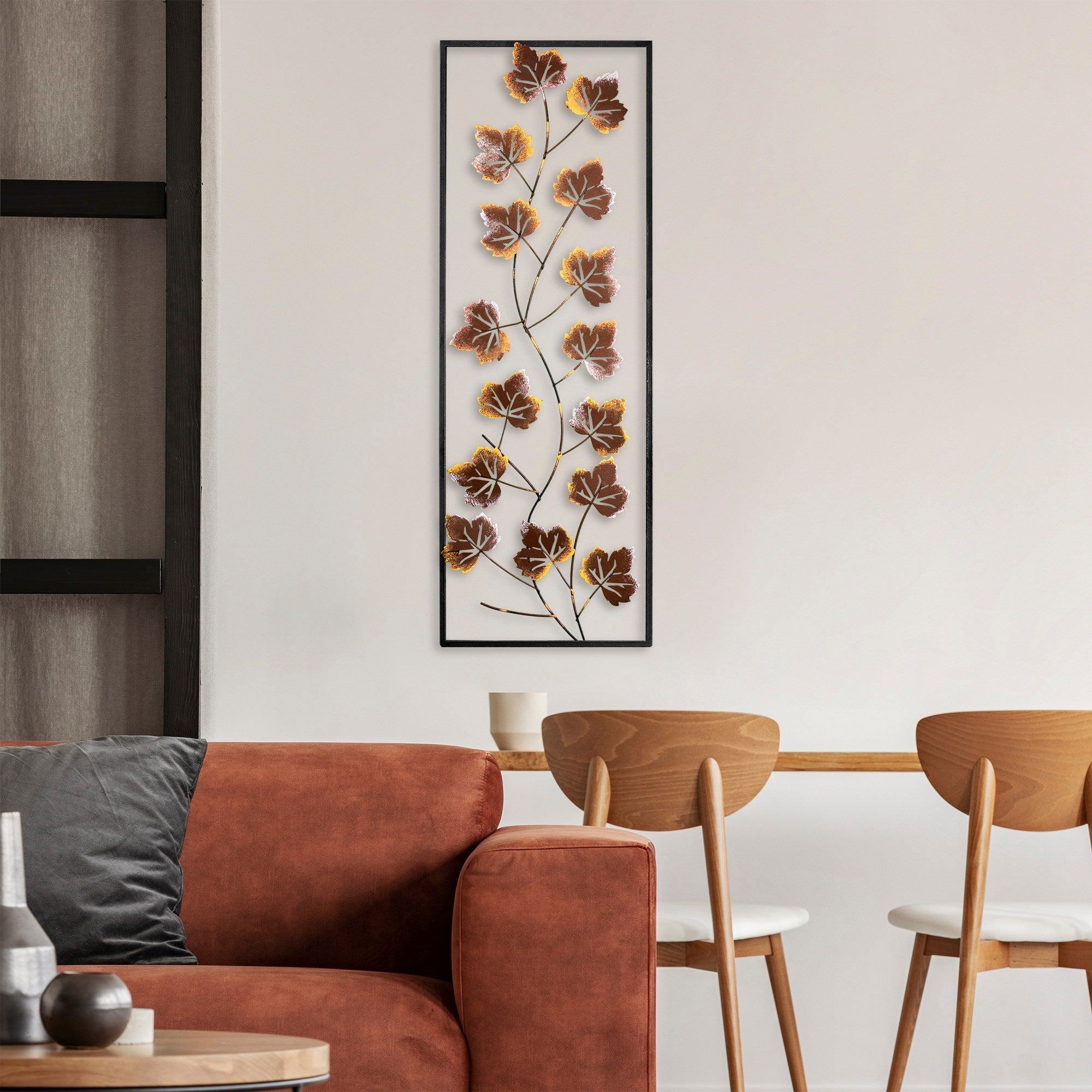 Acessório Decorativo de Parede Platane 3 - Metal Multicolor Artesanal 32x90cm