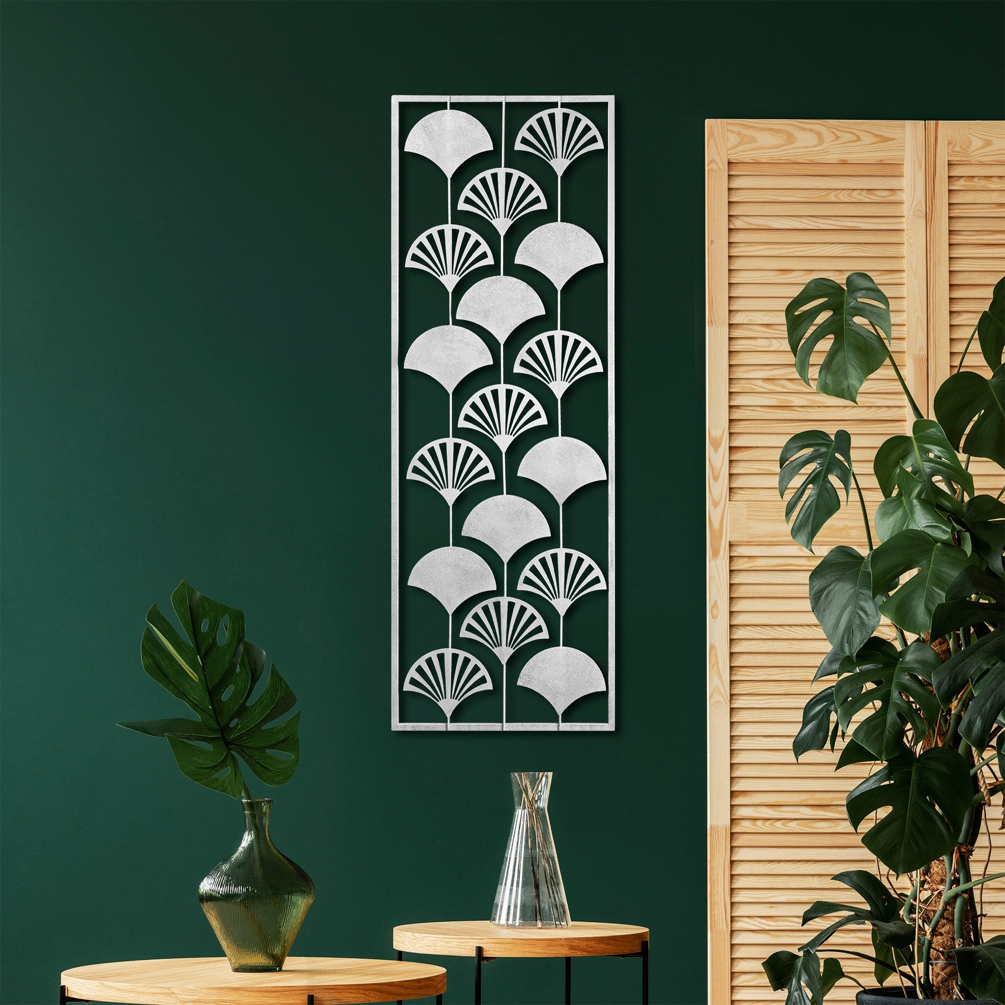 Ventilador Decorativo de Parede em Metal Multicolor - Acessório Artesanal 32x90cm