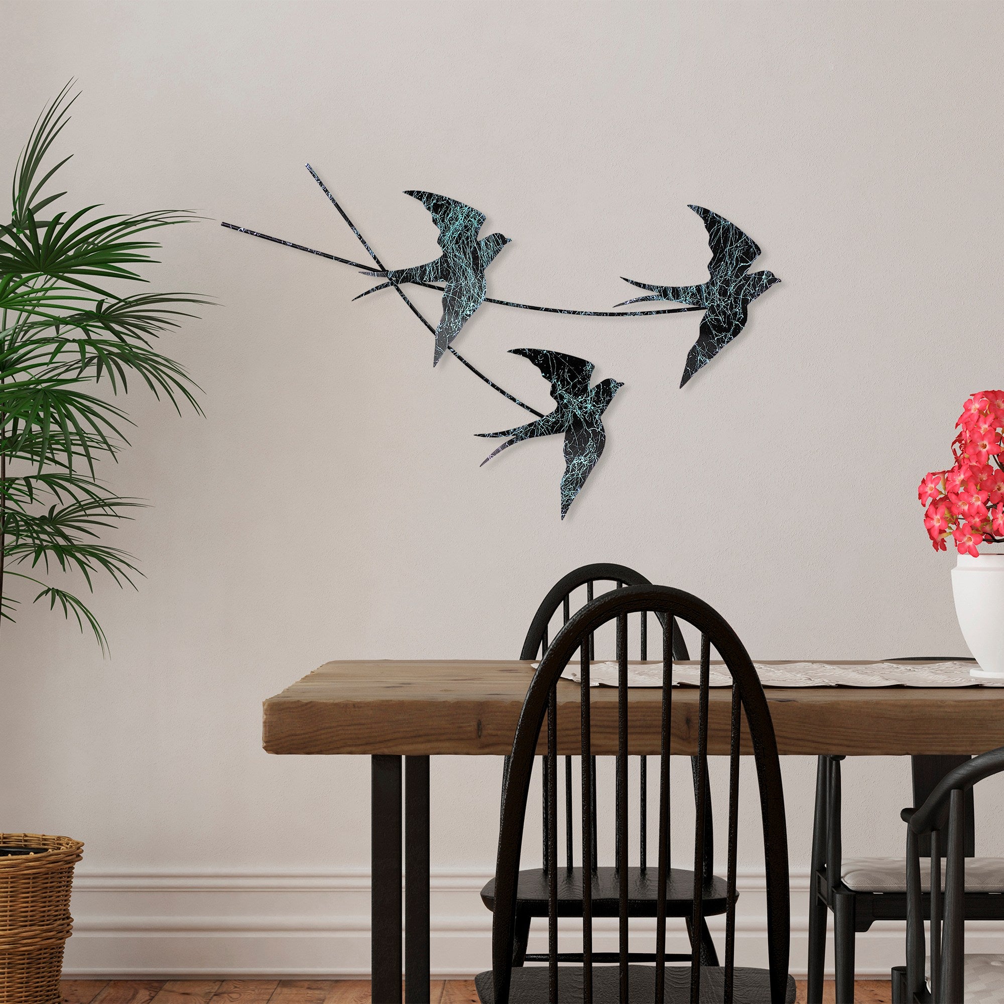 Acessório de parede decorativo de metal feito à mão, 42 x 70 cm | 100% metal (1,5 mm) | Design exclusivo pintado à mão, perfeito para decoração de casa e amantes da arte