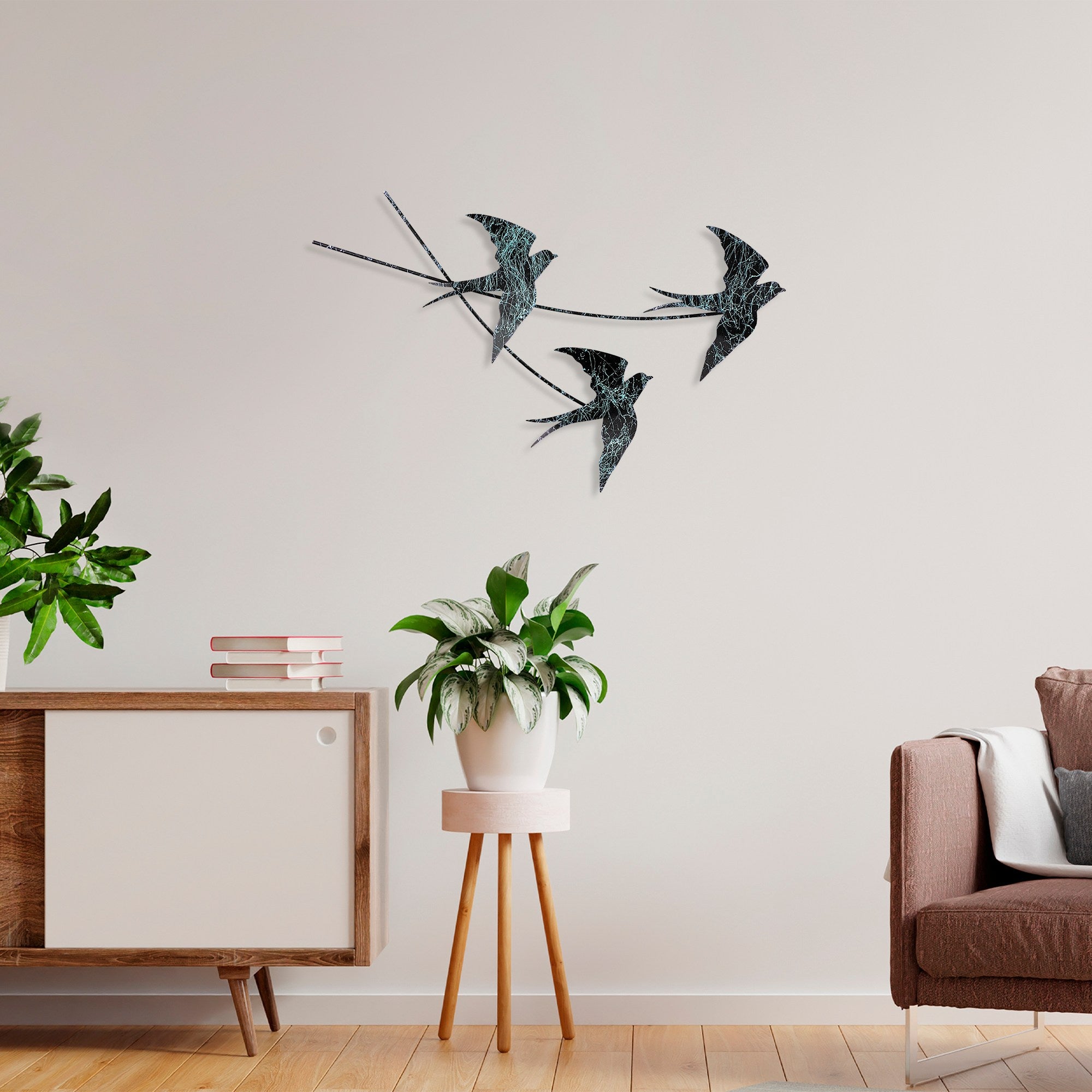 Acessório de parede decorativo de metal feito à mão, 42 x 70 cm | 100% metal (1,5 mm) | Design exclusivo pintado à mão, perfeito para decoração de casa e amantes da arte
