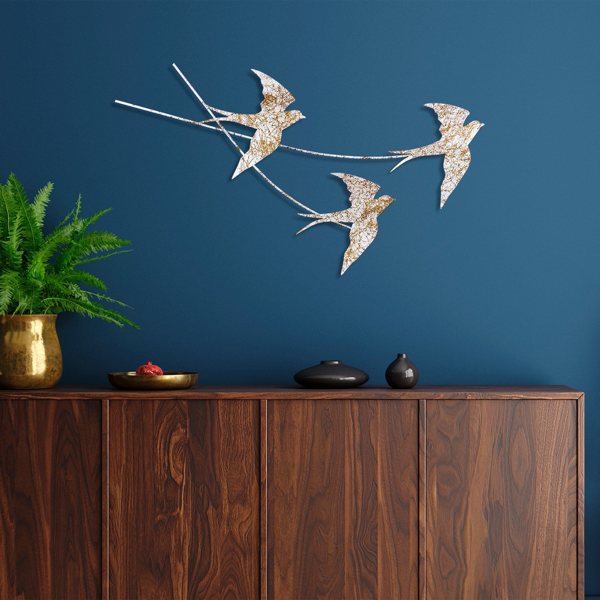Acessório de parede decorativo de metal feito à mão, 42 x 70 cm | 100% metal (1,5 mm) | Design exclusivo pintado à mão, perfeito para decoração de casa e amantes da arte