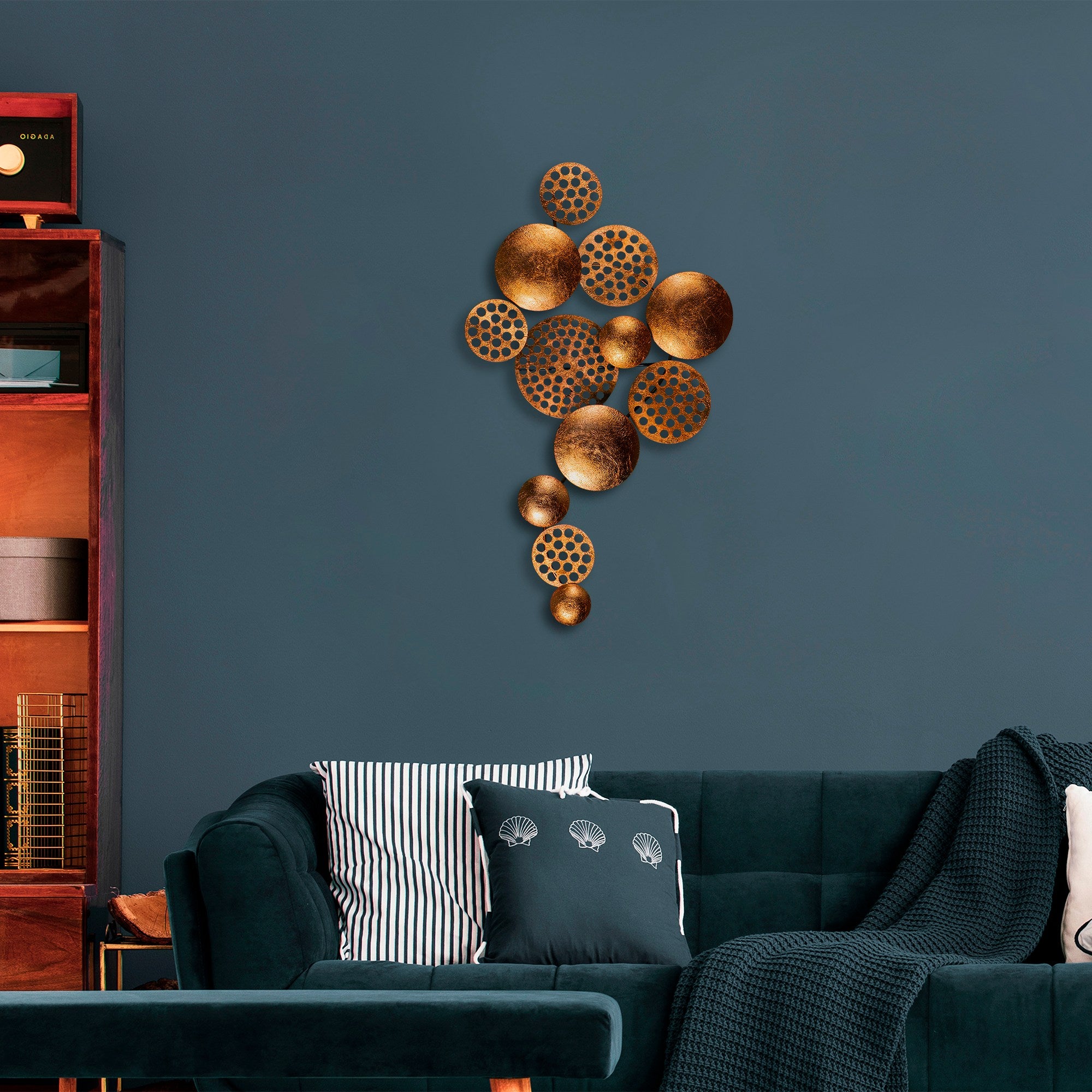 Acessório Decorativo de Parede Aurora 3 em Metal Cobre - Peça Artesanal 45x82cm