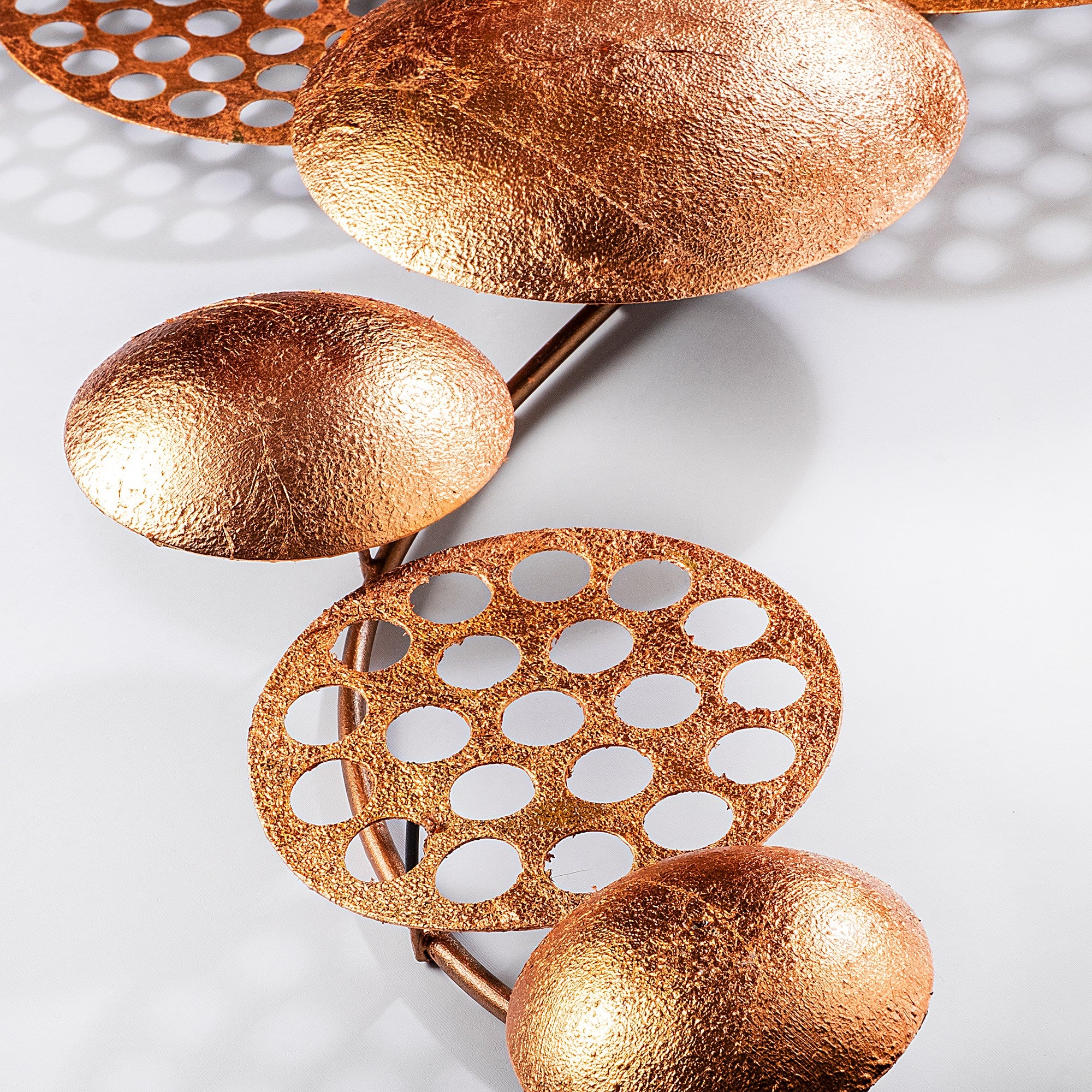 Acessório Decorativo de Parede Aurora 3 em Metal Cobre - Peça Artesanal 45x82cm