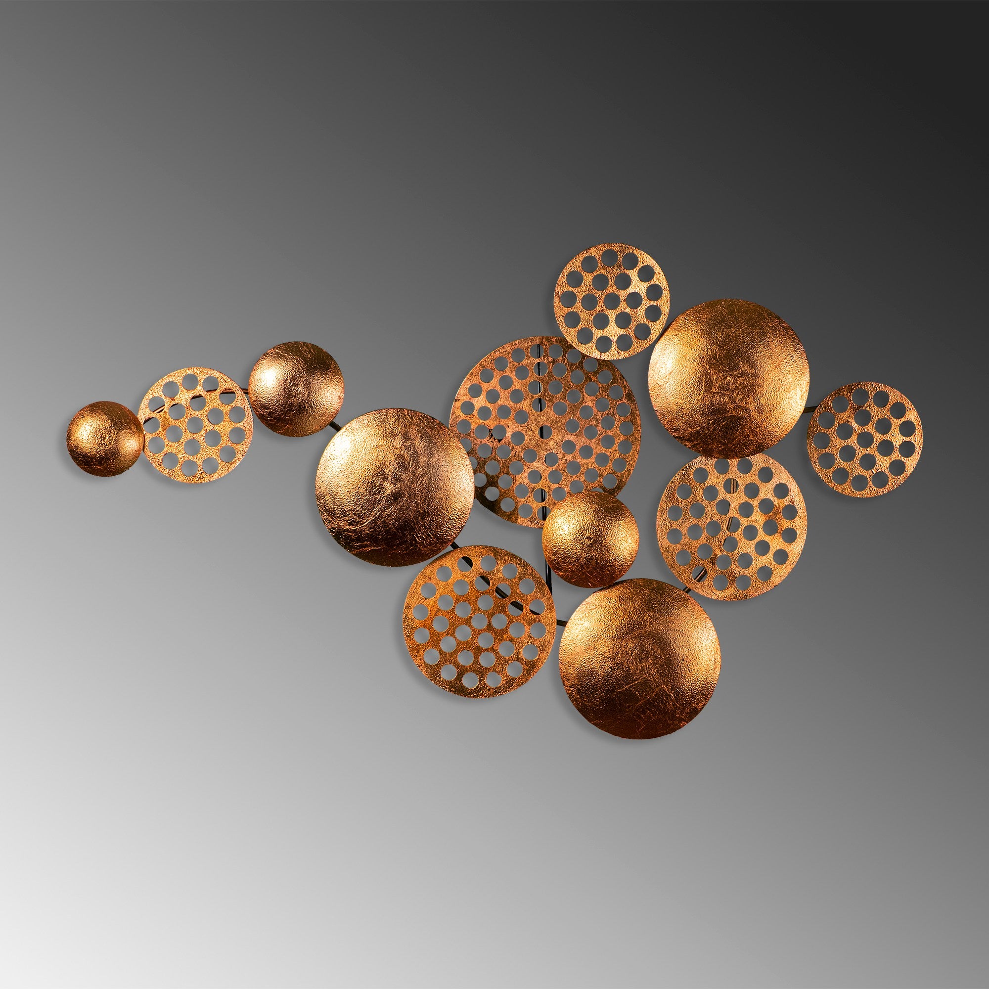 Acessório Decorativo de Parede Aurora 3 em Metal Cobre - Peça Artesanal 45x82cm