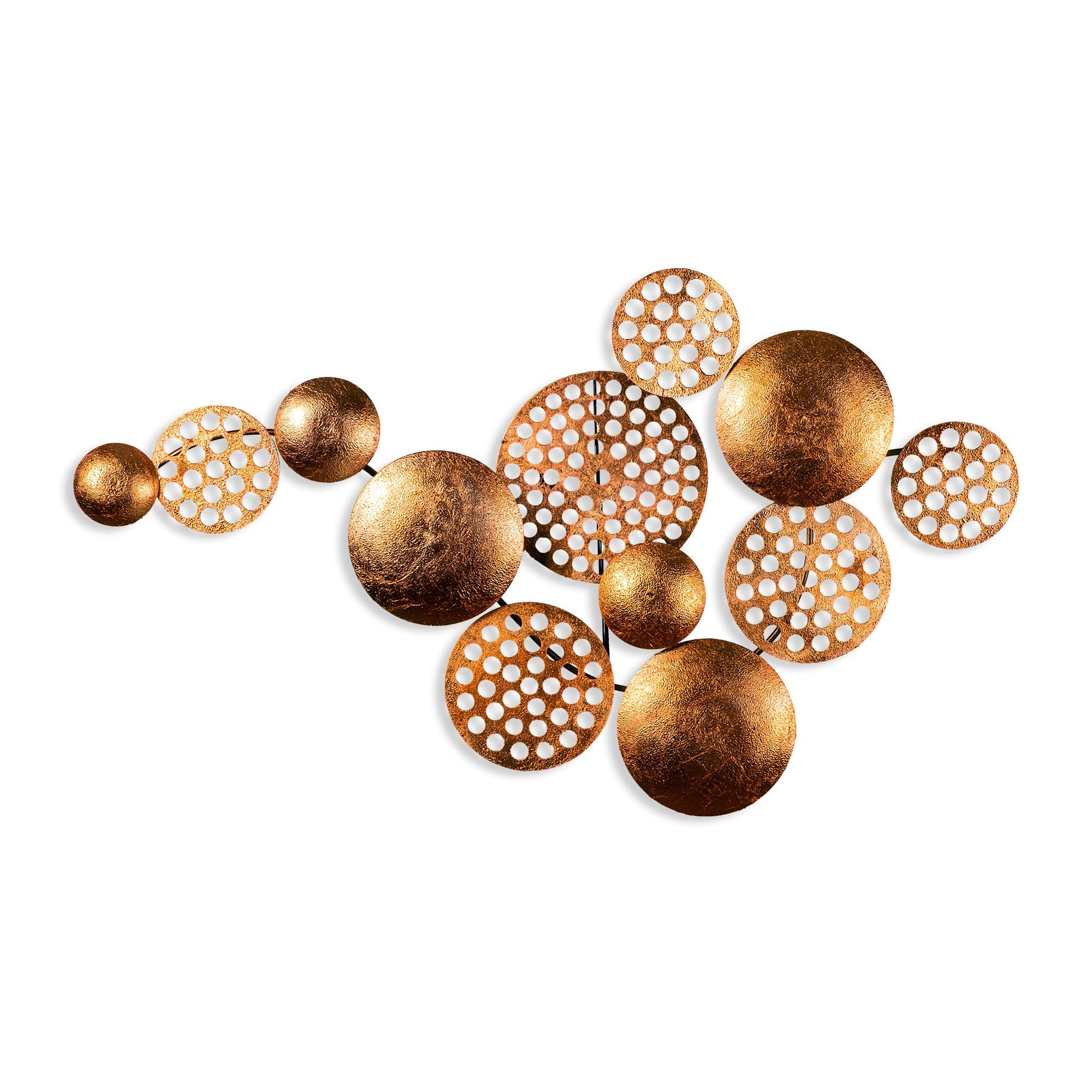 Acessório Decorativo de Parede Aurora 3 em Metal Cobre - Peça Artesanal 45x82cm