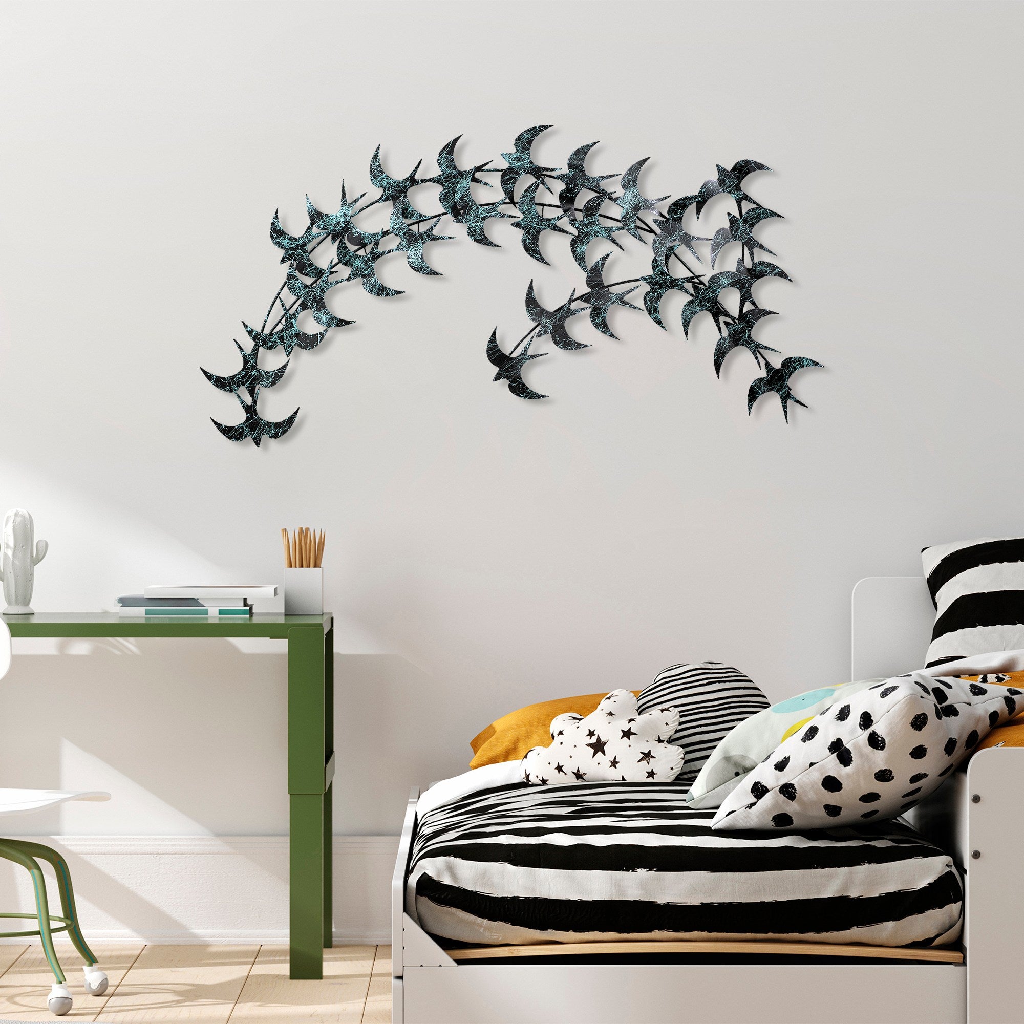 Acessório Decorativo de Parede Kirlangic Azul - Metal Artesanal 75x136cm para Transformar o Seu Espaço