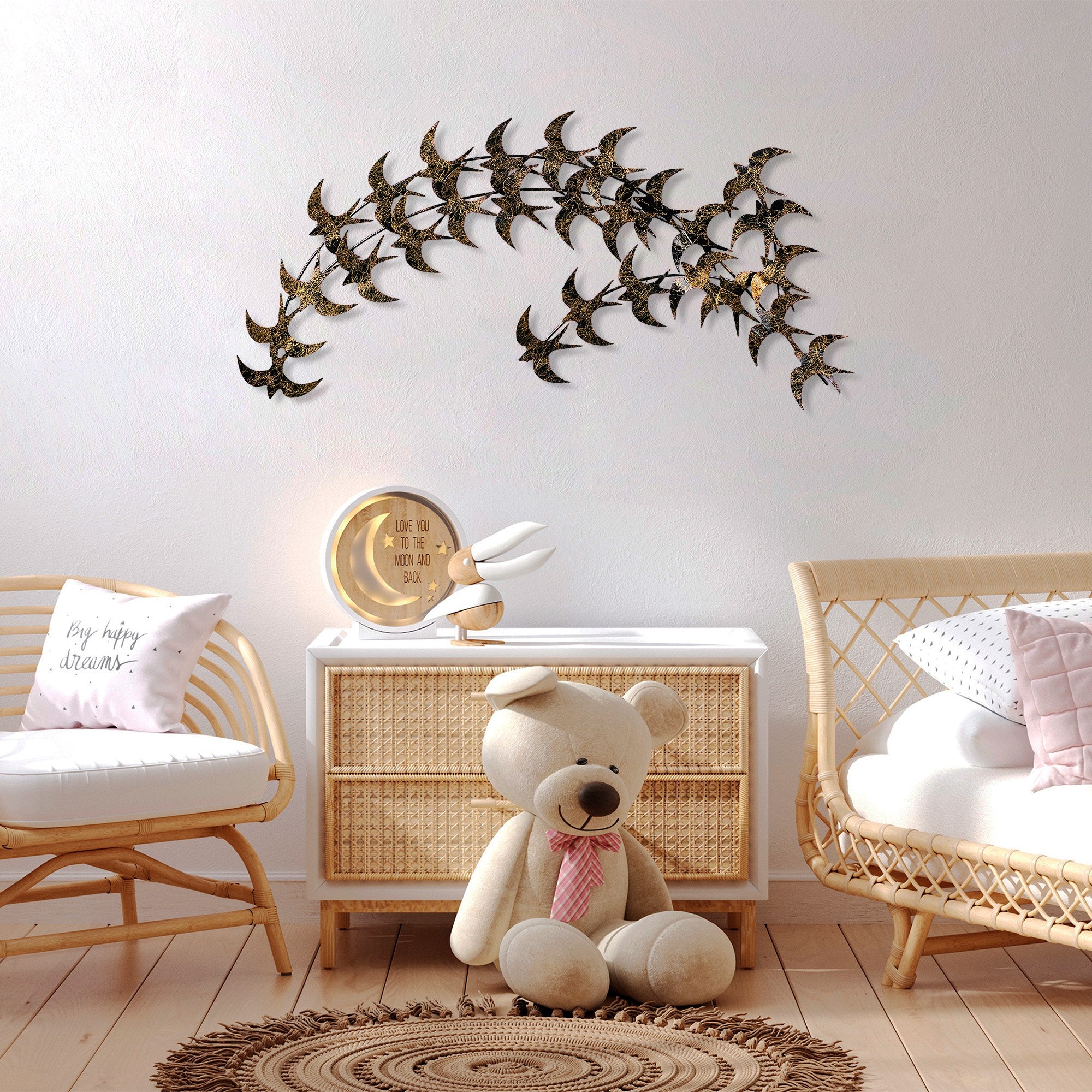 Acessório Decorativo de Parede Kirlangic Dourado - Metal Artesanal 75x136cm para Transformar o Seu Espaço