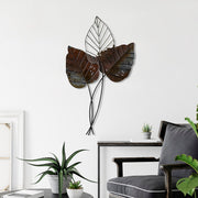Acessório de parede decorativo – 45 x 85 cm – castanho – metal