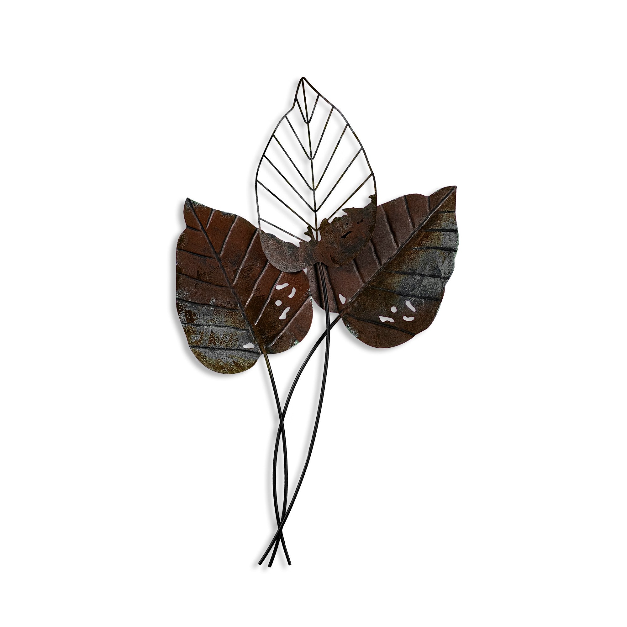 Acessório de parede decorativo – 45 x 85 cm – castanho – metal