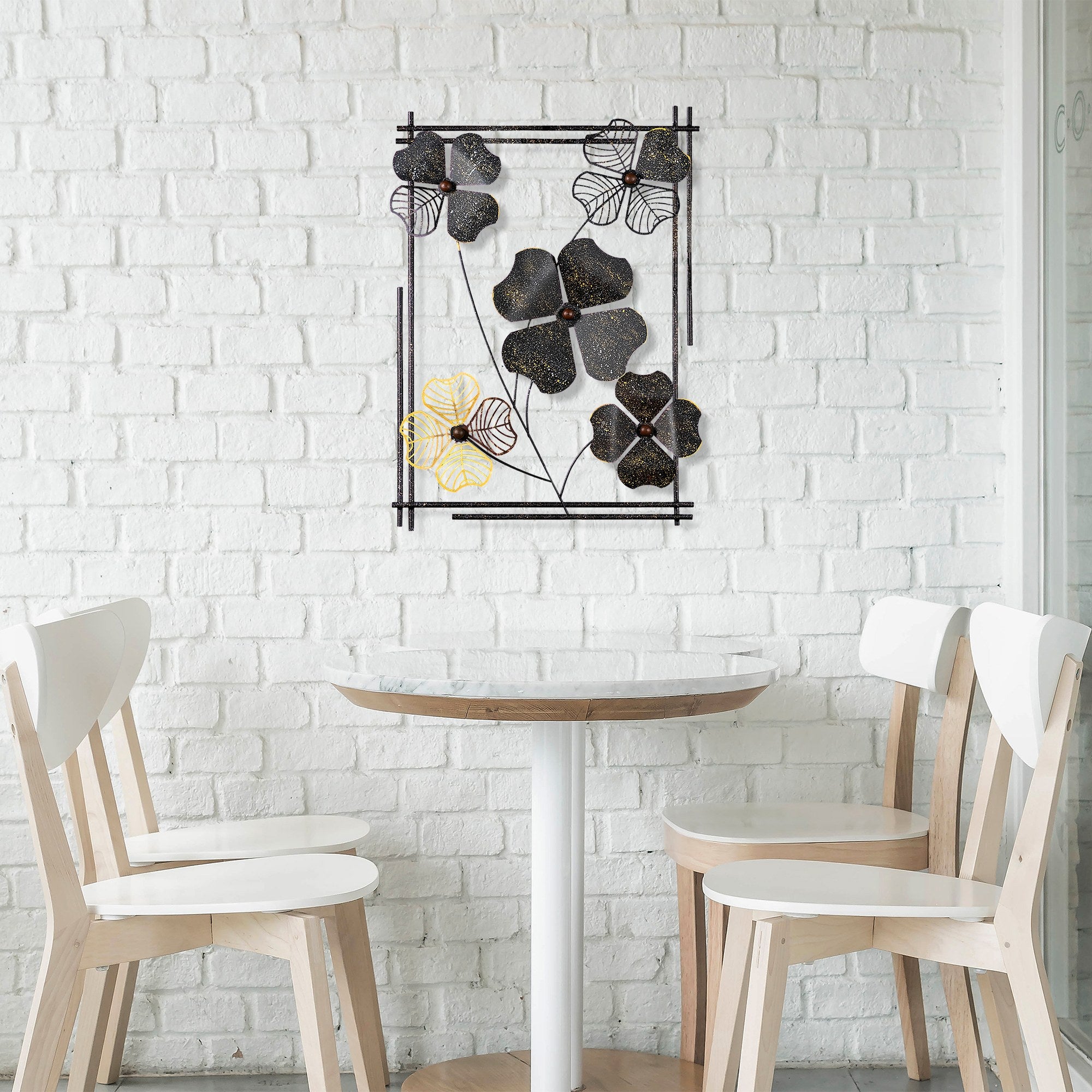 Arte de Parede Metálica Decorativa Multicolor Zouping 2 - Peça Artesanal 50x70cm para Decoração de Interiores