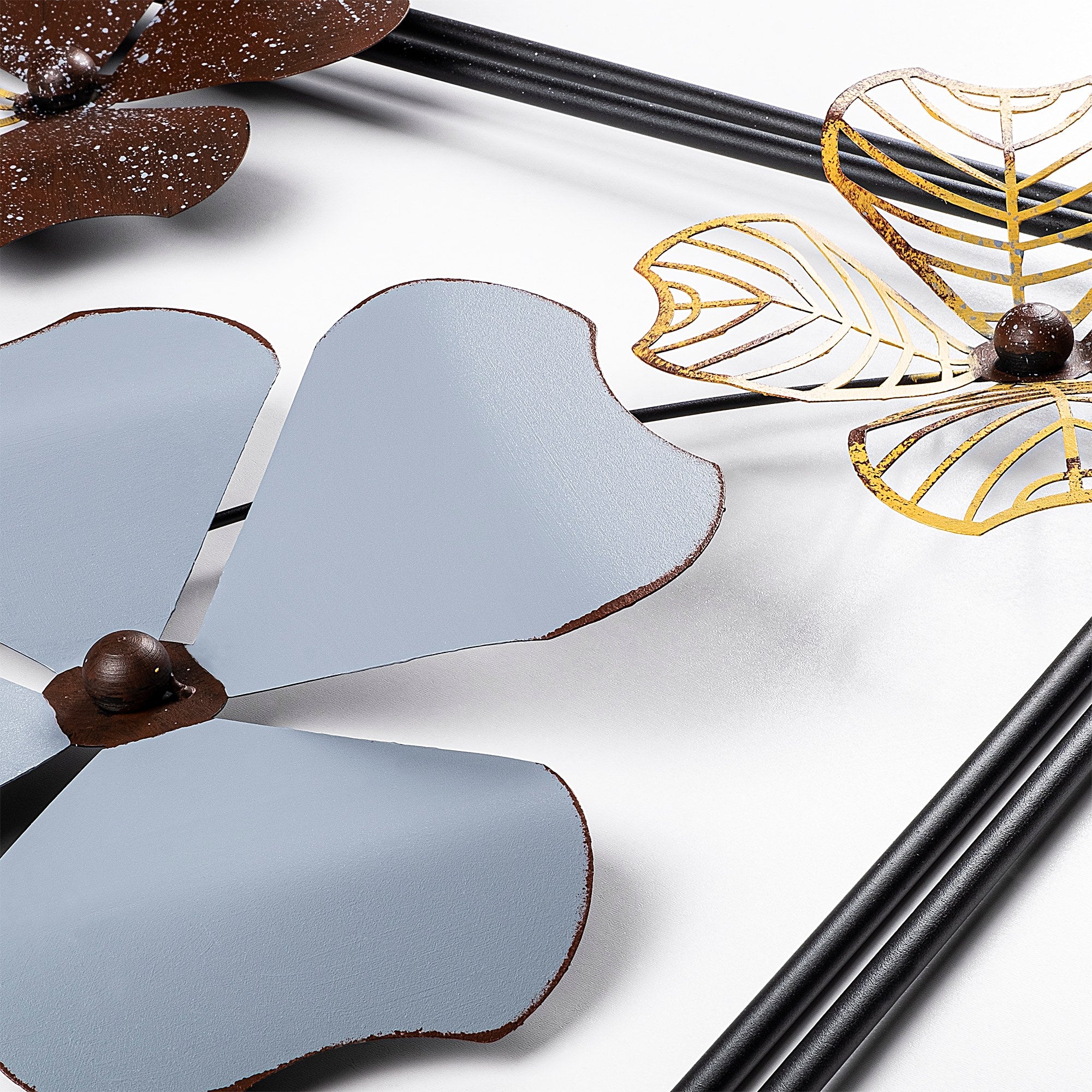 Arte de Parede Metálica Decorativa Multicolor Zouping 3 - Peça Artesanal 50x70cm para Decoração de Interiores