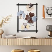 Arte de Parede Metálica Decorativa Multicolor Weinan 3 - Peça Artesanal 50x70cm para Decoração de Interiores