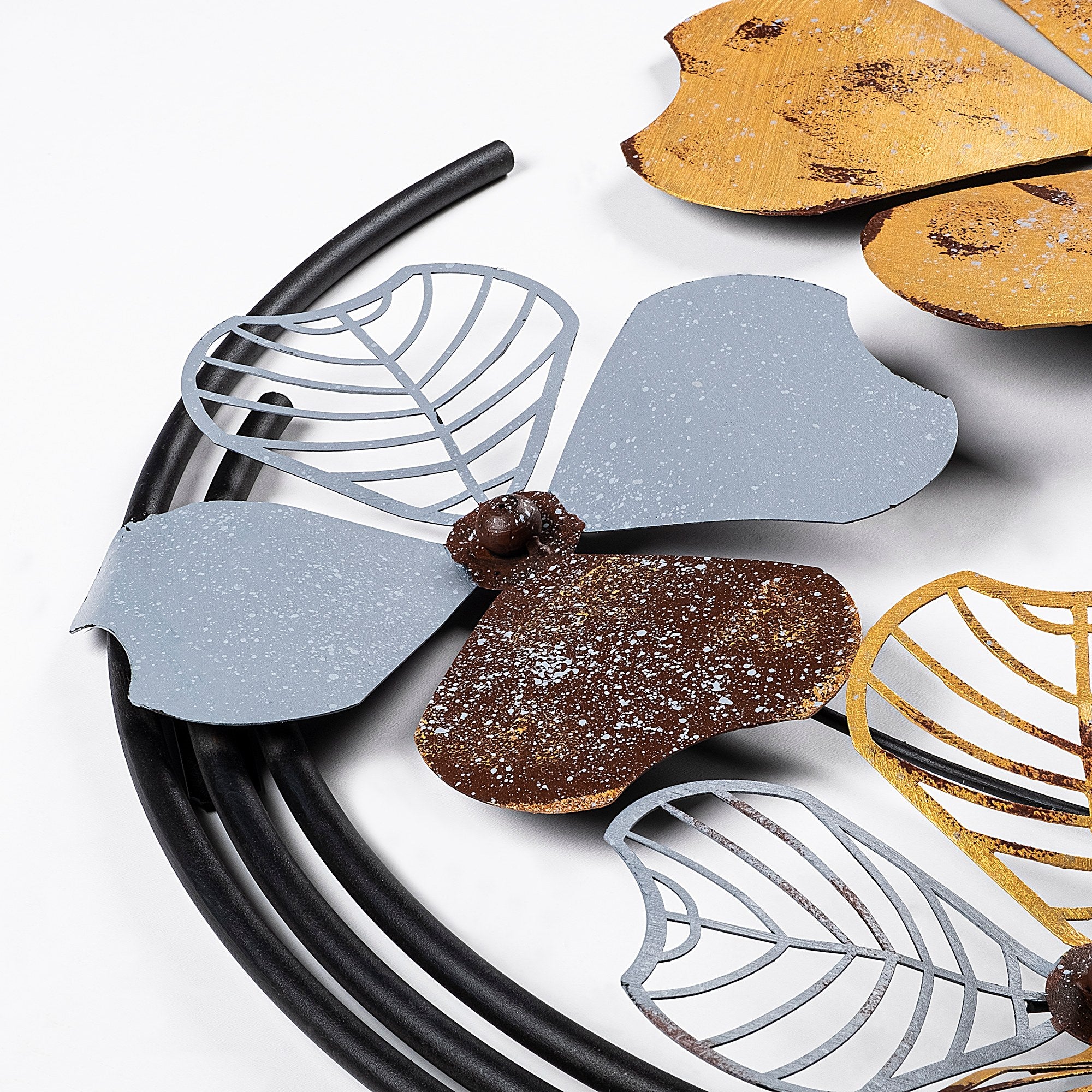 Arte de Parede Metálica Haiyang 2 - Decoração Multicolor Artesanal 70x62cm