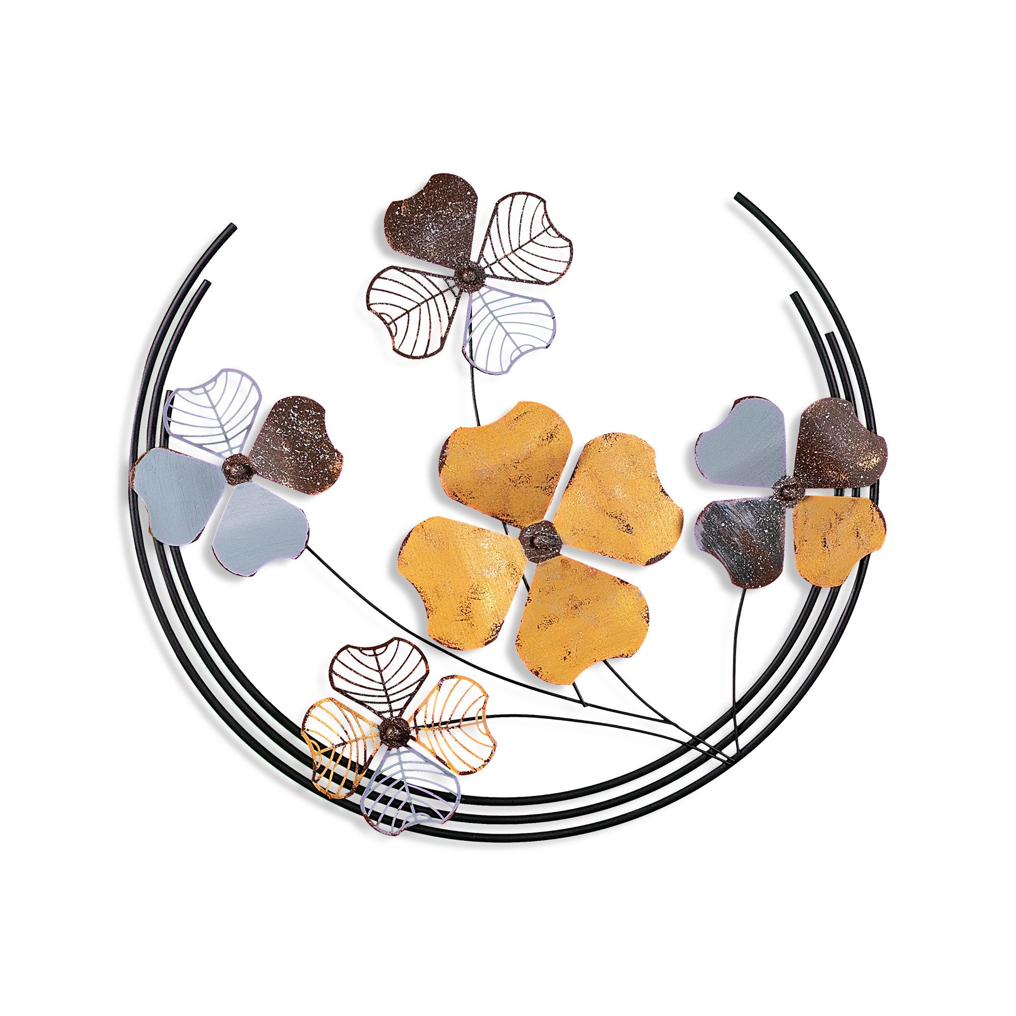 Arte de Parede Metálica Haiyang 2 - Decoração Multicolor Artesanal 70x62cm