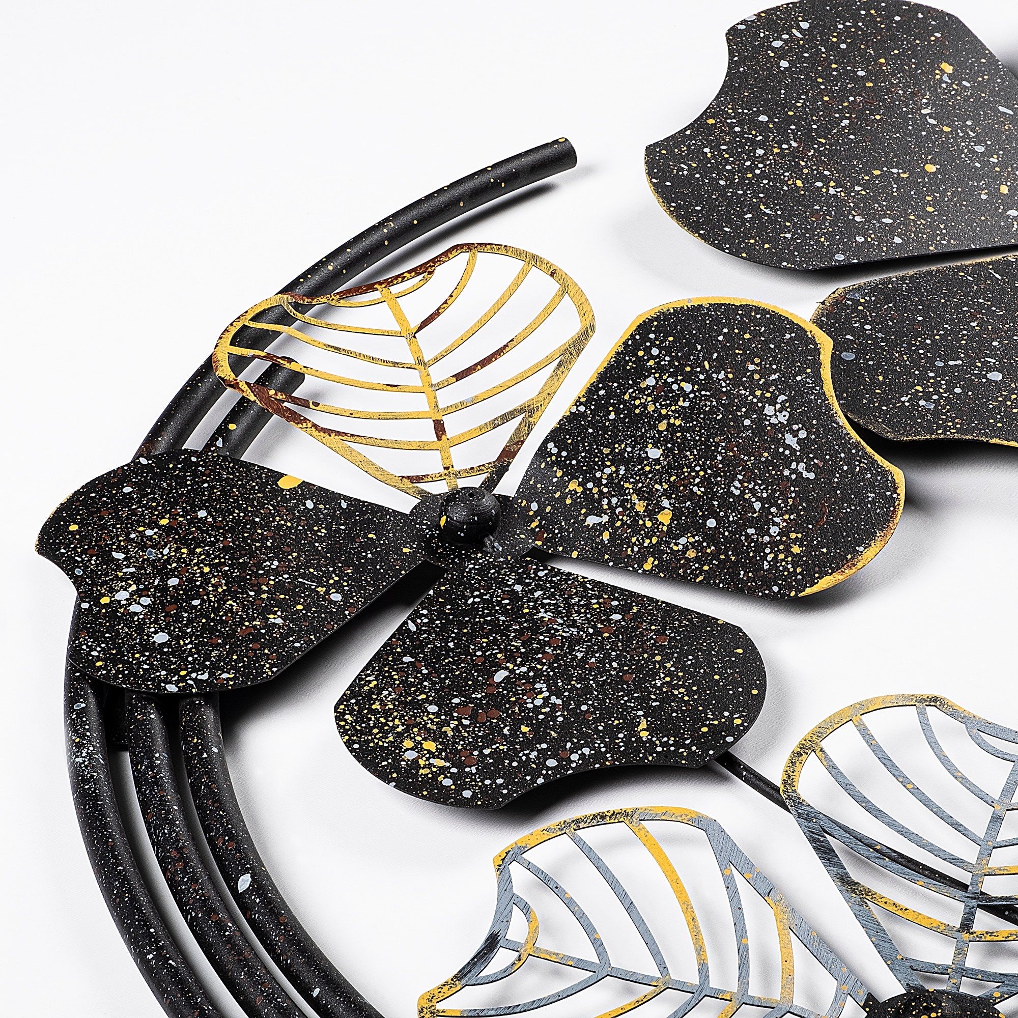 Arte de Parede Metálica Haiyang 3 - Decoração Multicolor Artesanal 70x62cm para Pendurar