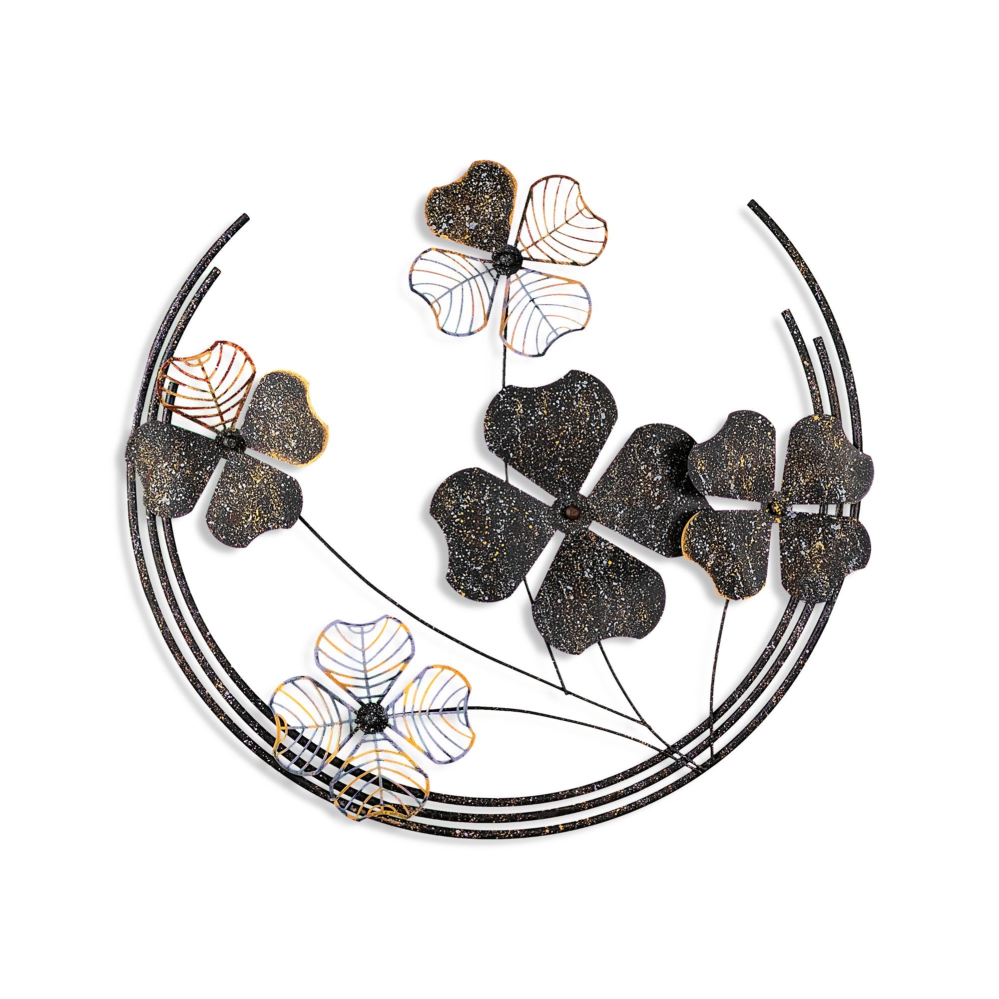 Arte de Parede Metálica Haiyang 3 - Decoração Multicolor Artesanal 70x62cm para Pendurar