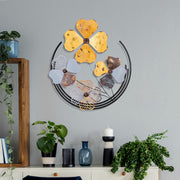 Arte de Parede Metálica Decorativa Shihezi 2 - Peça Artesanal Multicolor 50x50cm para Decoração de Interiores