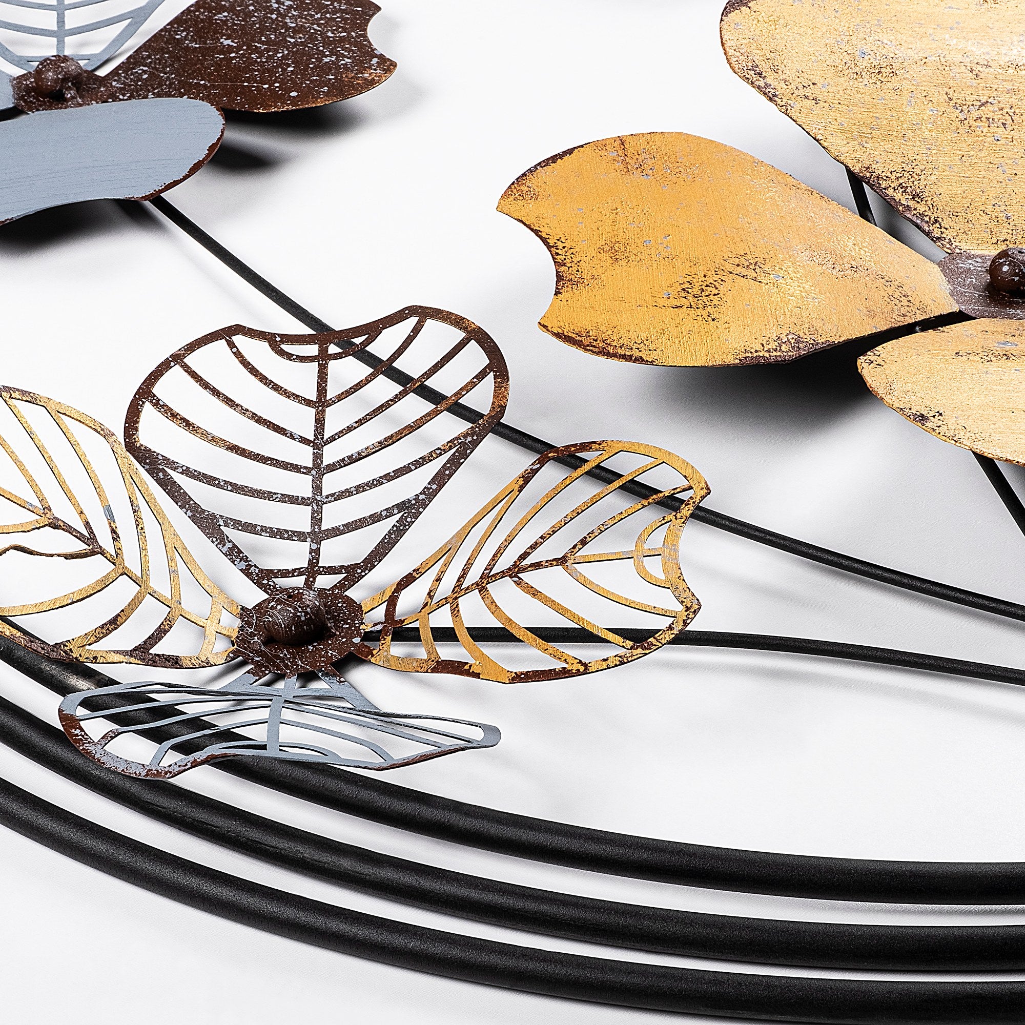 Arte de Parede Metálica Decorativa Shihezi 2 - Peça Artesanal Multicolor 50x50cm para Decoração de Interiores