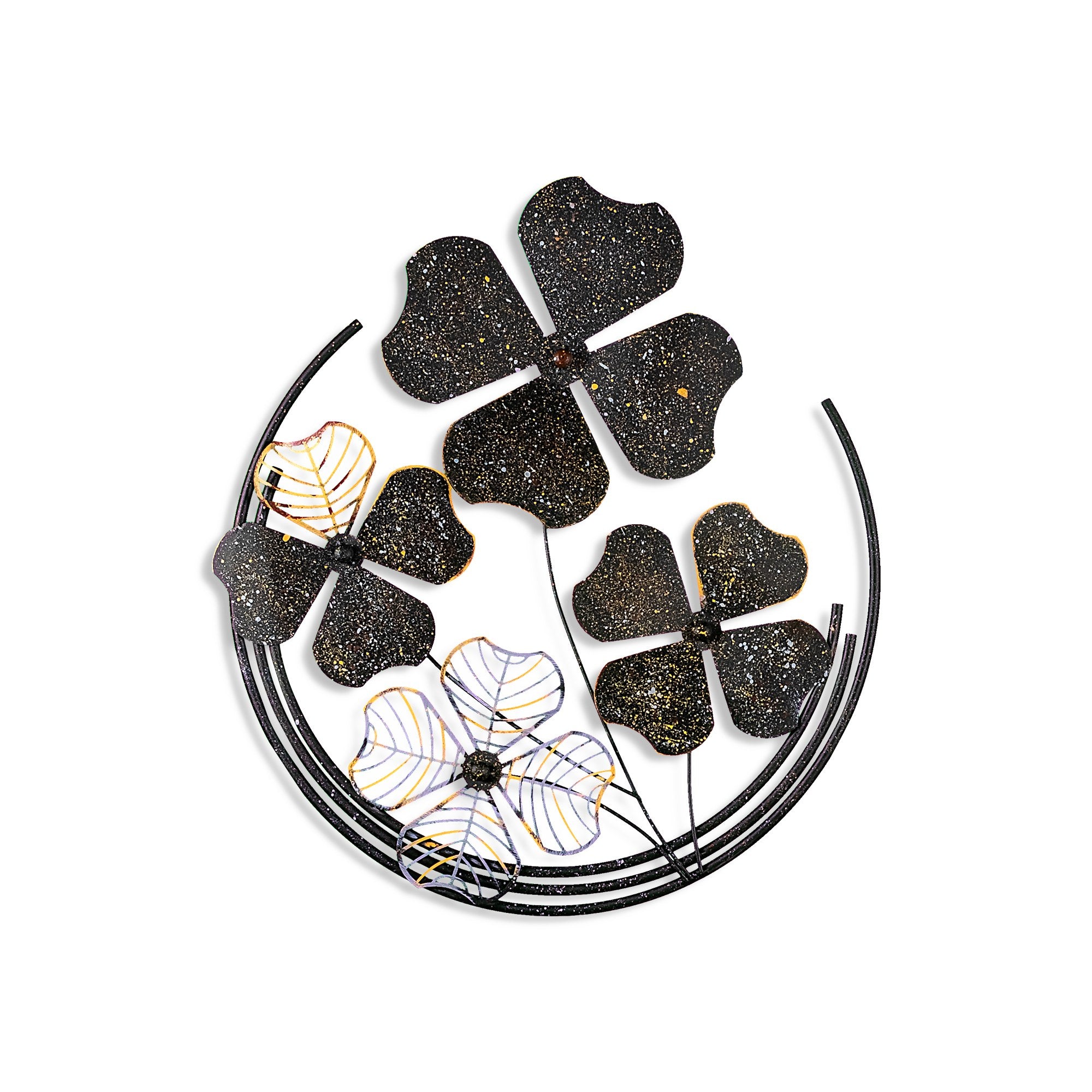 Arte de Parede Metálica Decorativa Shihezi 3 - Peça Artesanal Multicolor 50x50cm para Decoração de Interiores