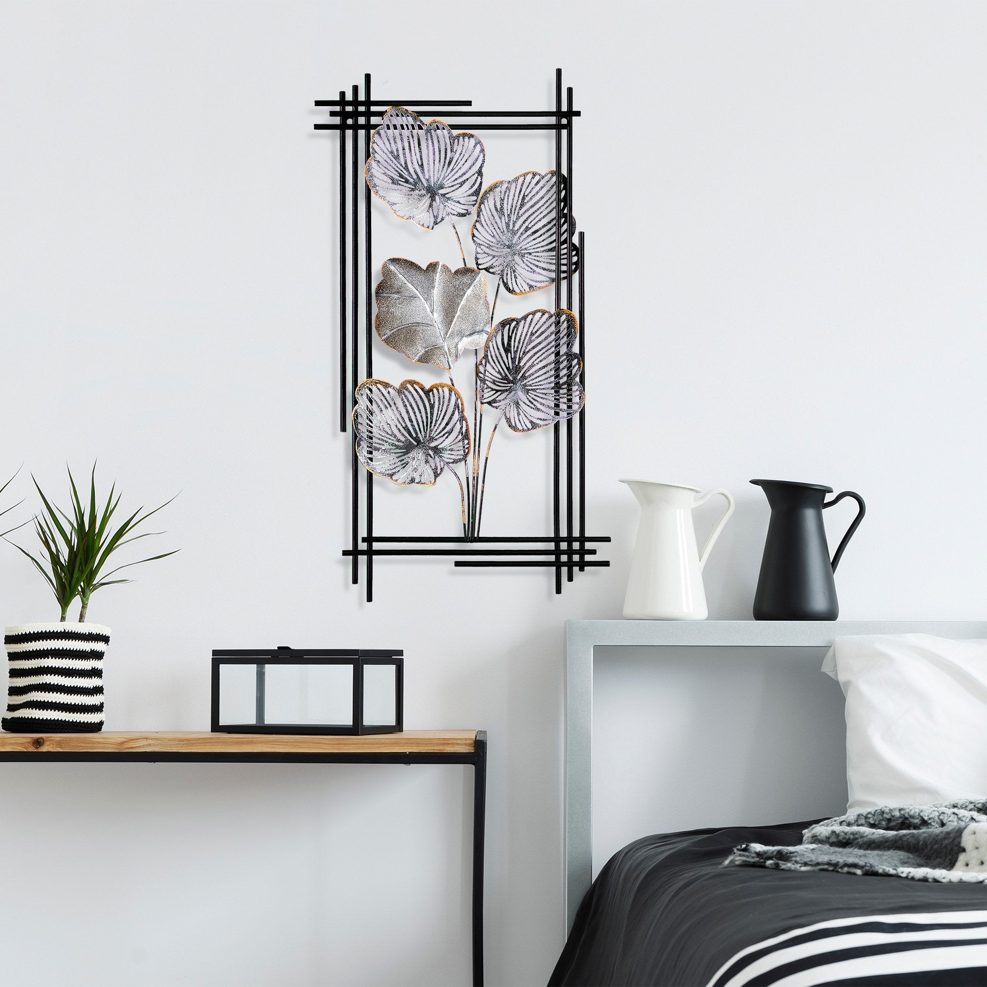 Arte de Parede Metálica Daiyu 2 - Acessório Decorativo Multicolor Artesanal 48x87cm